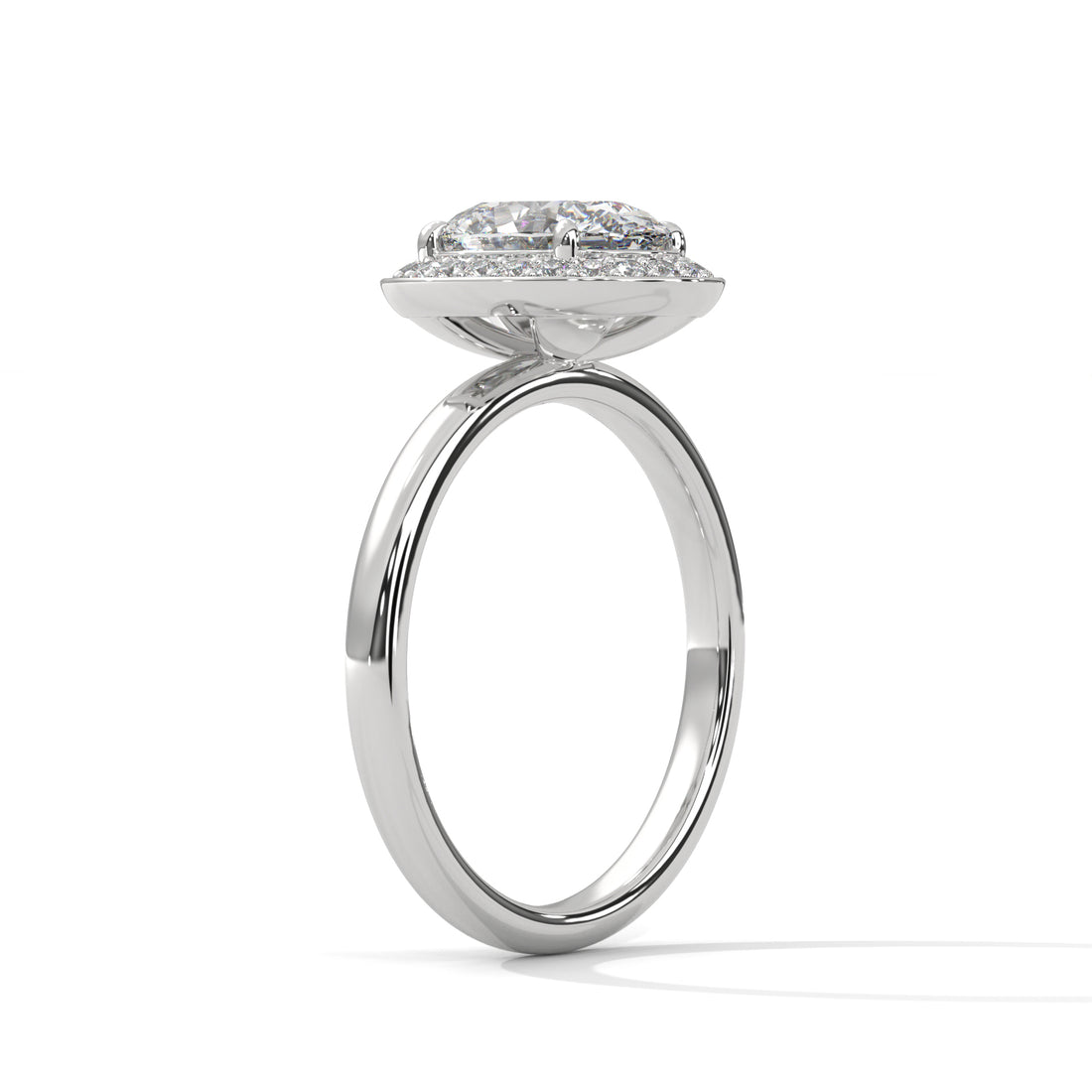Rose Gold Oval Cut Pavé Halo Solitaire Engagement & Anniversary Ring