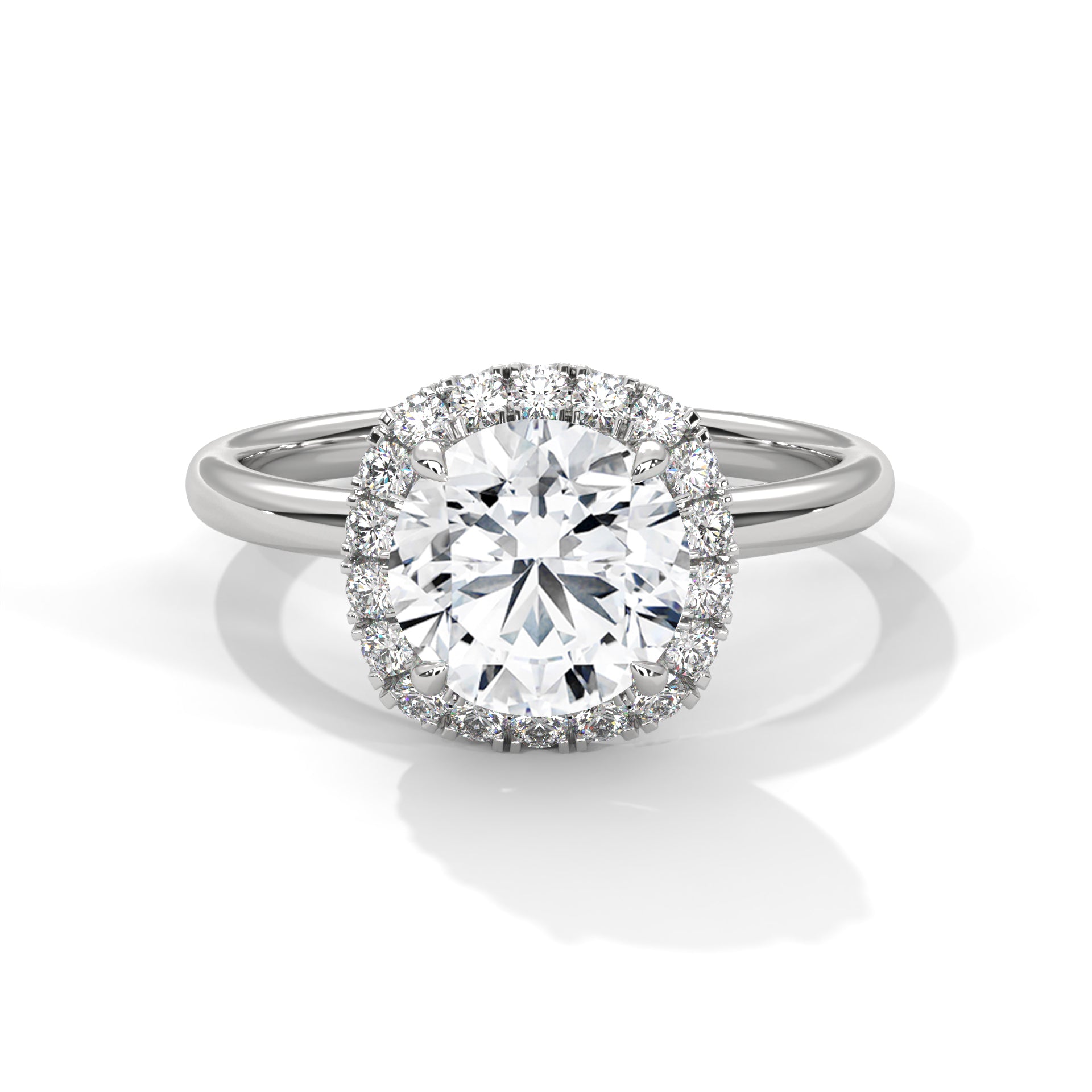 Rose Gold Round Cut Halo Solitaire Engagement & Anniversary Ring