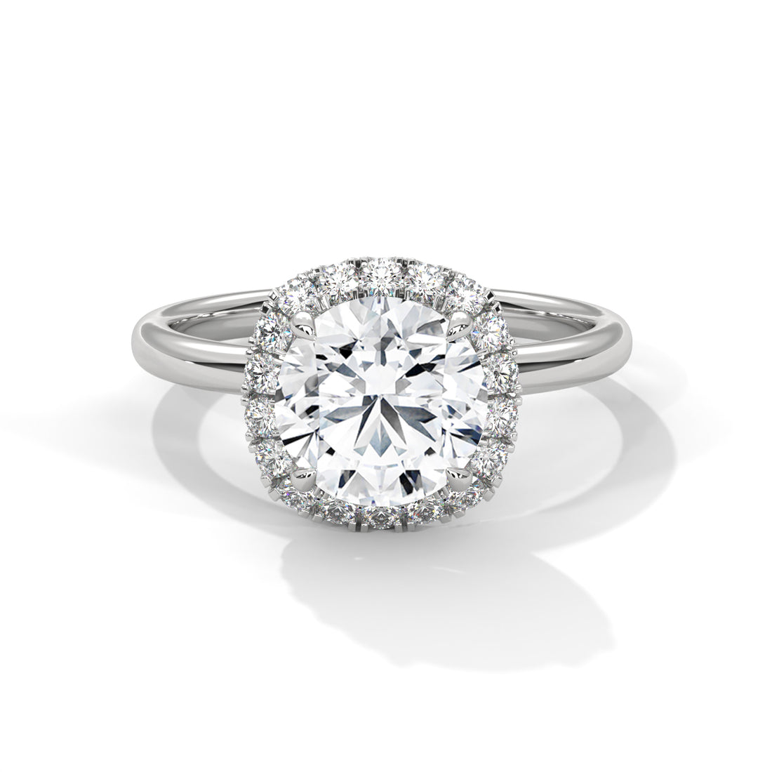 Rose Gold Round Cut Halo Solitaire Engagement & Anniversary Ring