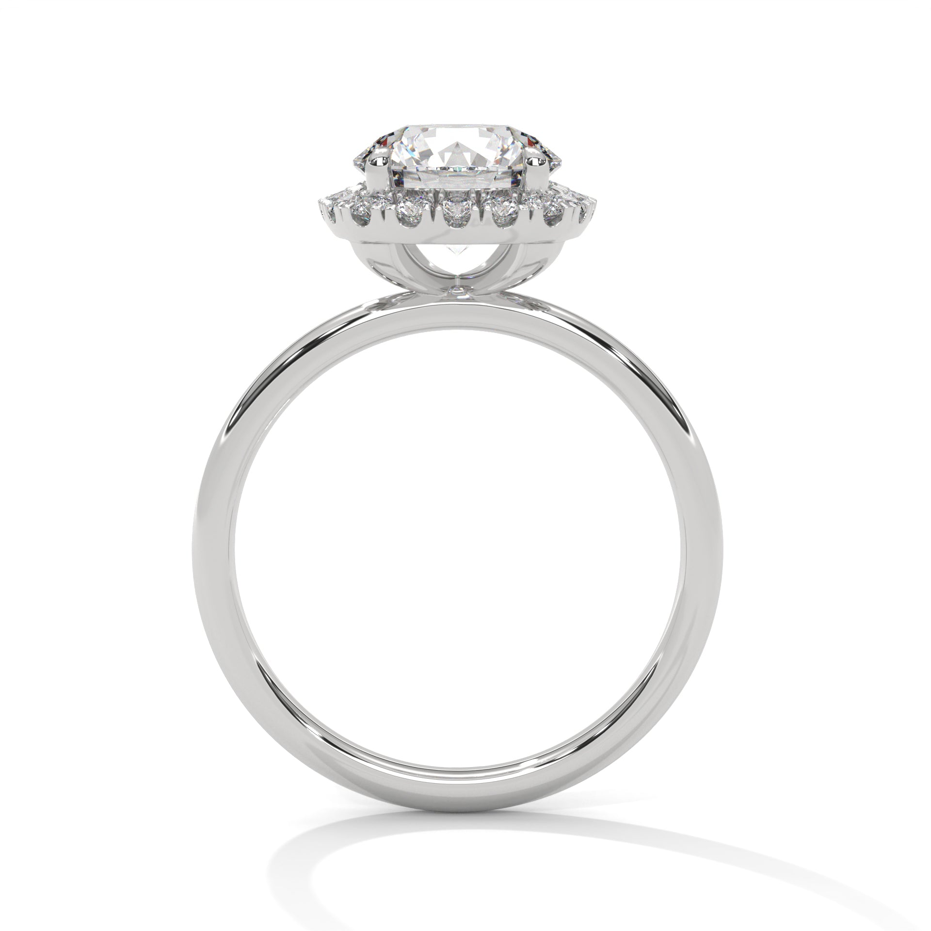 Rose Gold Round Cut Halo Solitaire Engagement & Anniversary Ring