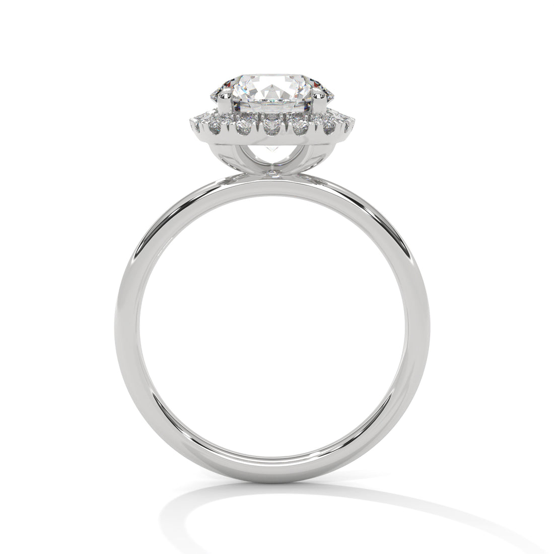 Rose Gold Round Cut Halo Solitaire Engagement & Anniversary Ring