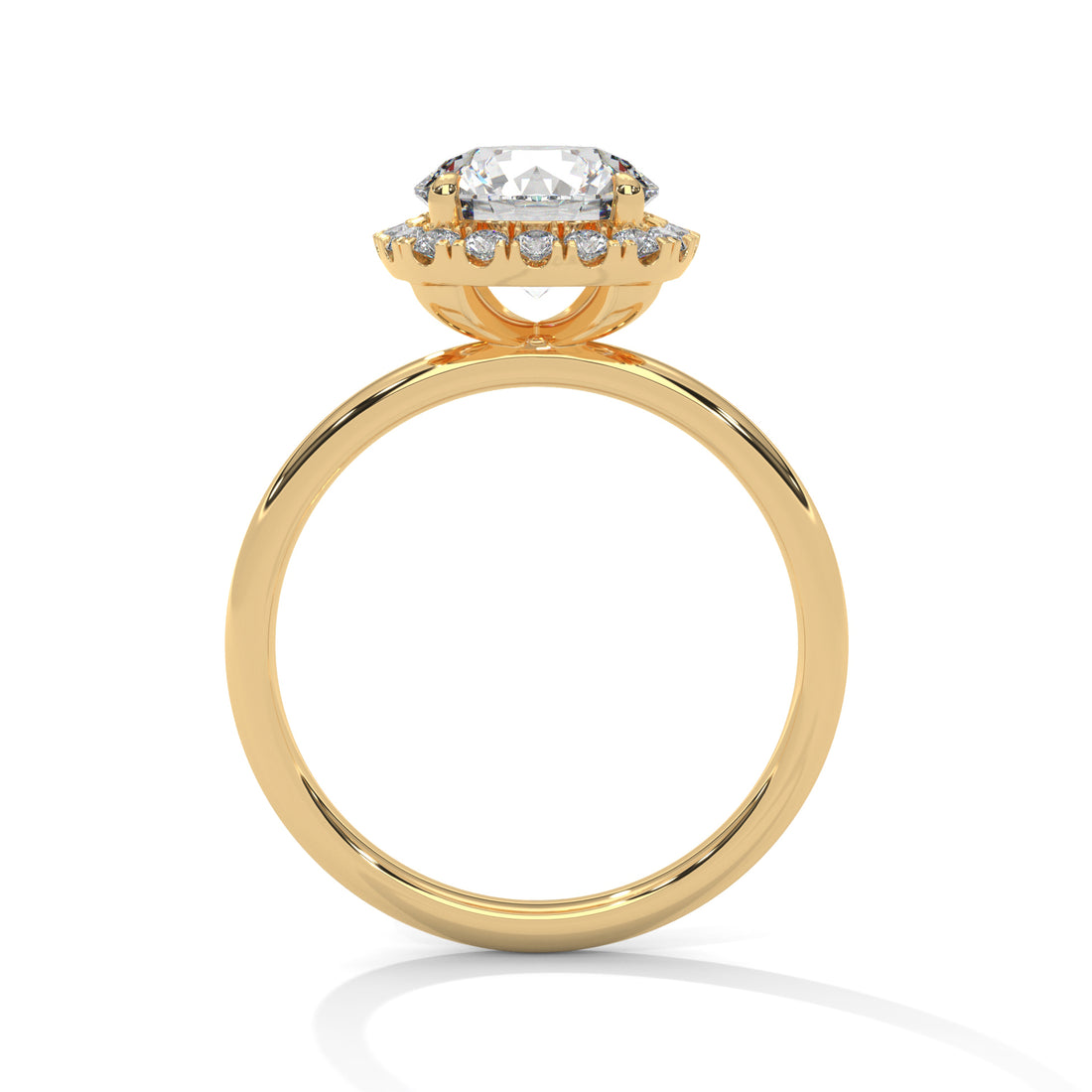 Rose Gold Round Cut Halo Solitaire Engagement & Anniversary Ring