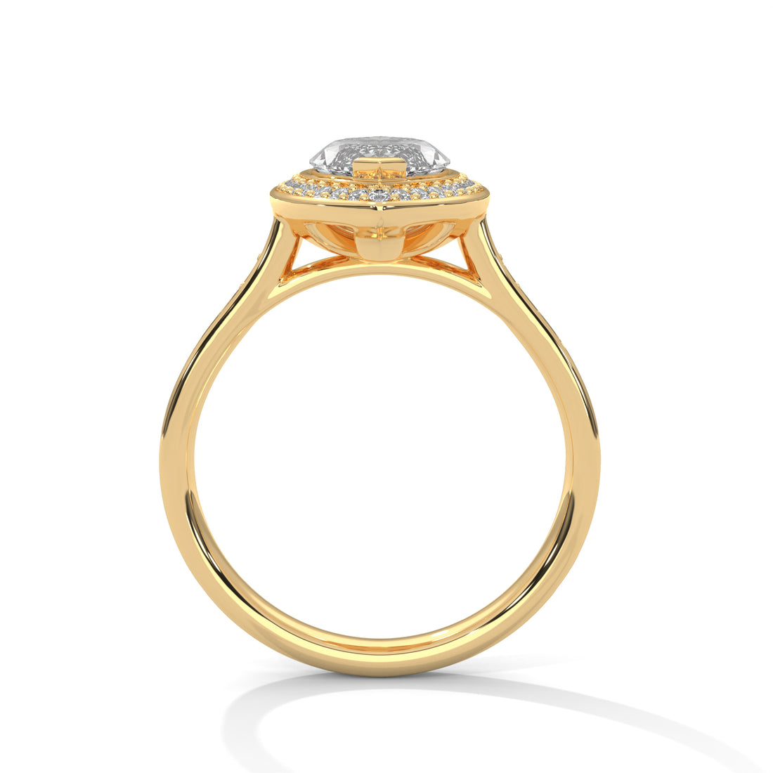 Rose Gold Marquise Cut V-Tip Halo Pavé Engagement & Anniversary Ring