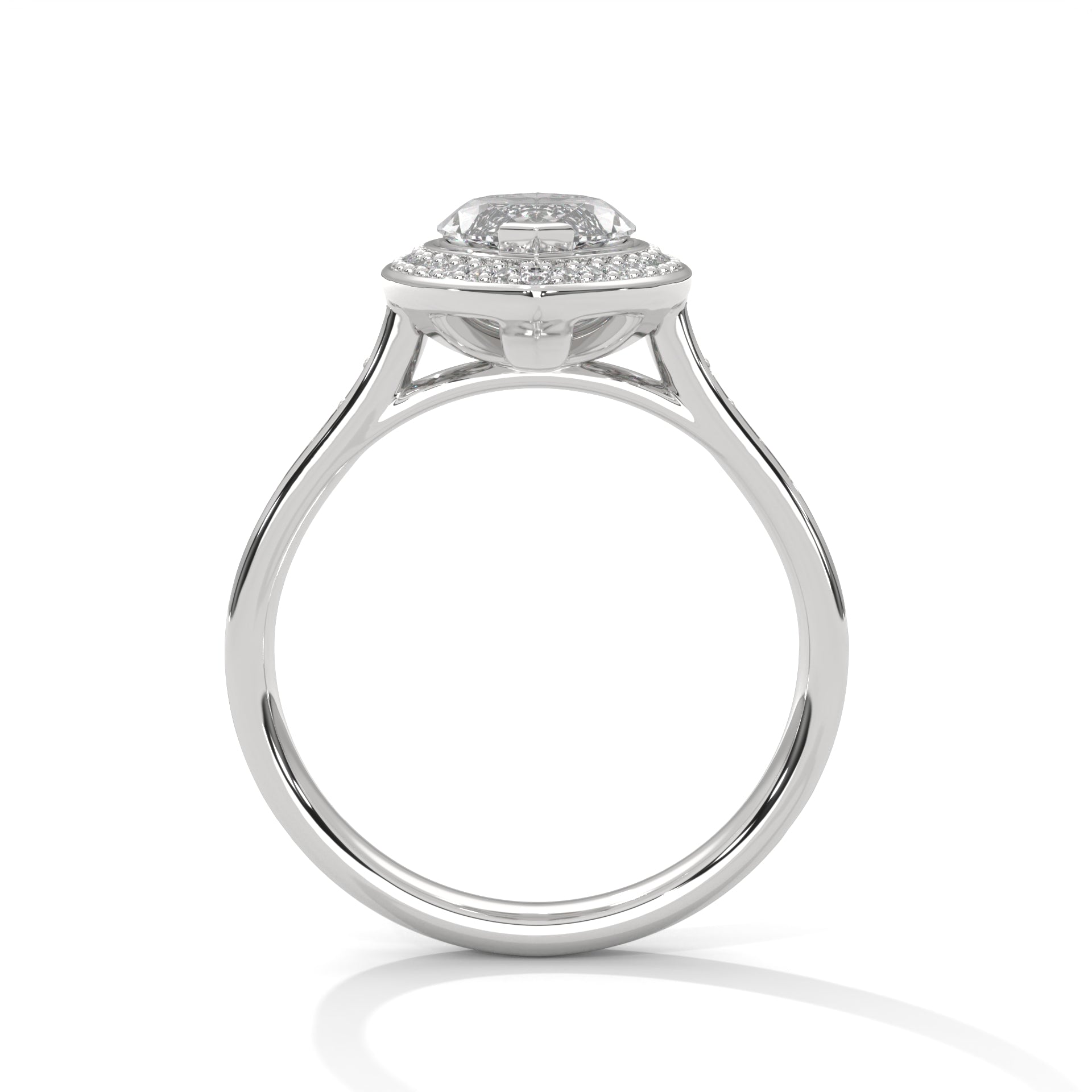 Rose Gold Marquise Cut V-Tip Halo Pavé Engagement & Anniversary Ring