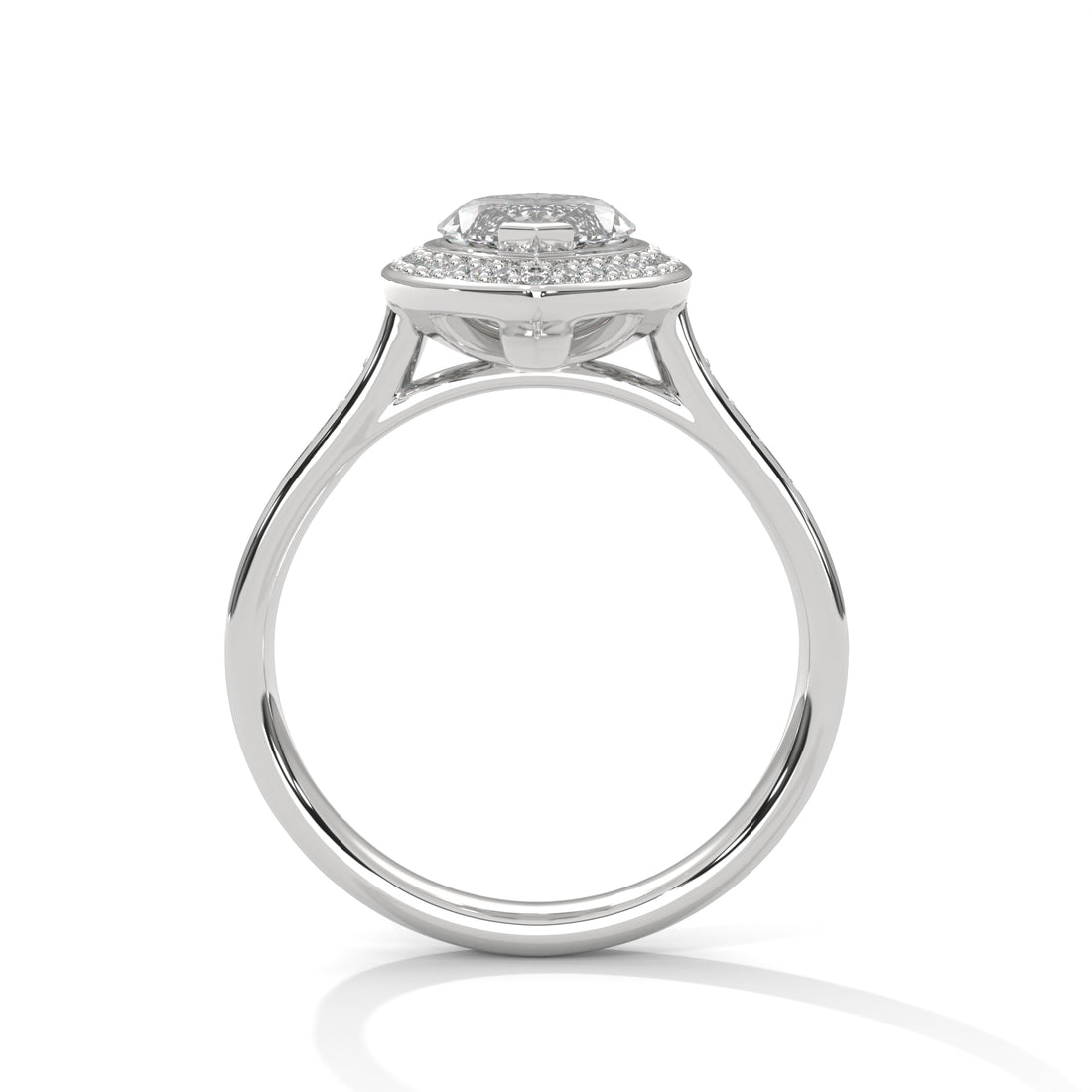 Rose Gold Marquise Cut V-Tip Halo Pavé Engagement & Anniversary Ring
