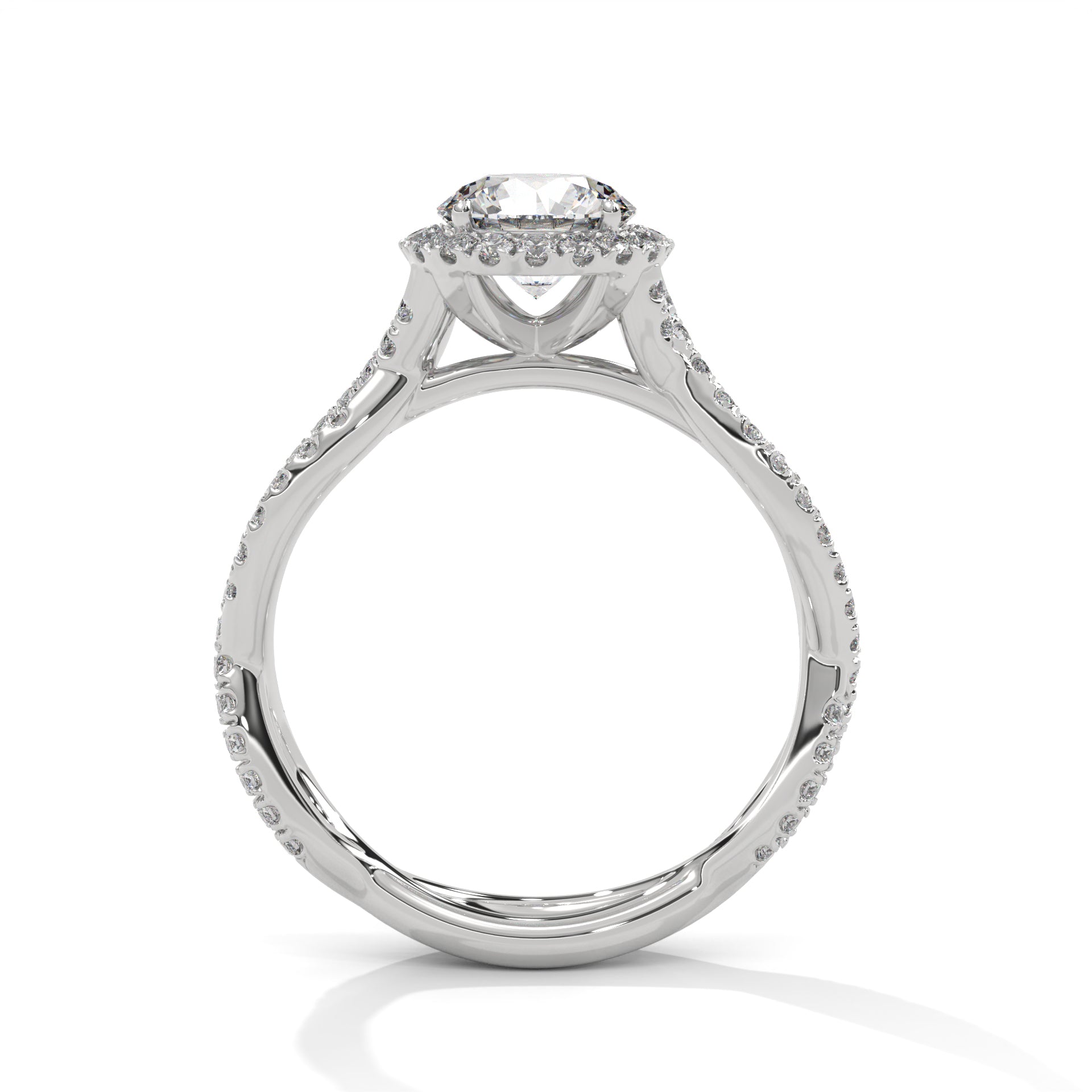 Rose Gold Round Cut Halo Infinity Twist Pavé Engagement & Anniversary Ring