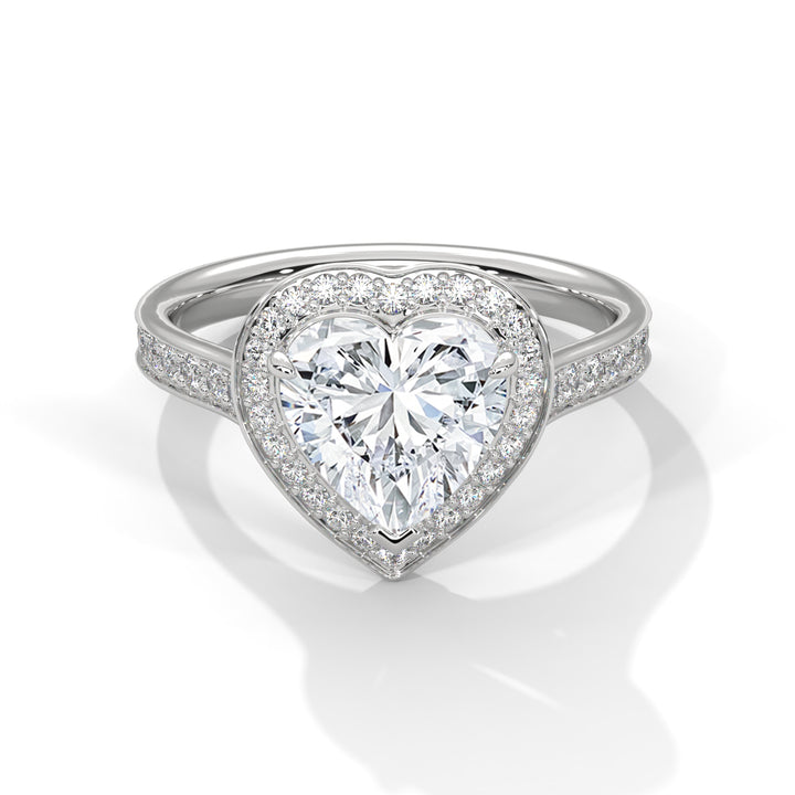 Rose Gold Heart Cut Halo Pavé Cathedral Engagement & Anniversary Ring