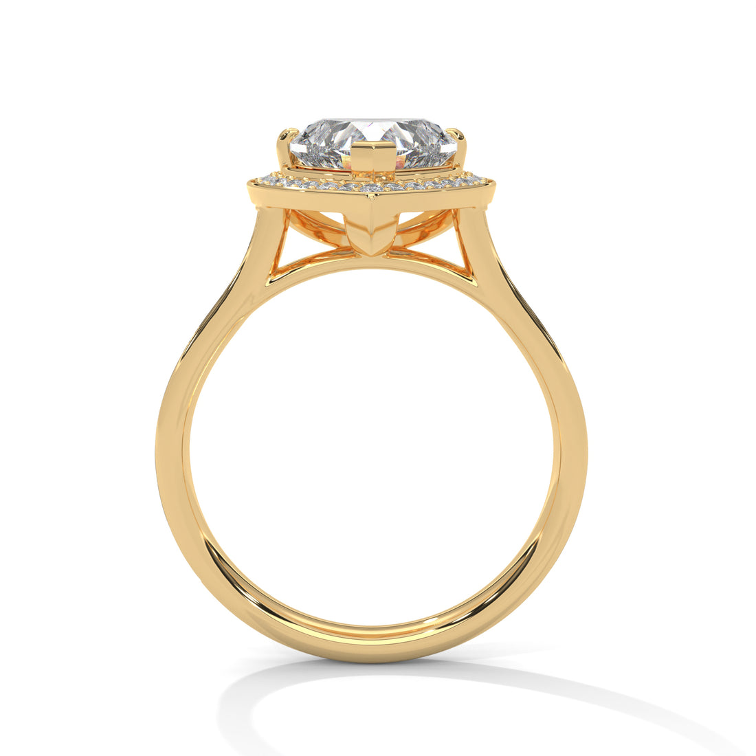 Rose Gold Heart Cut Halo Pavé Cathedral Engagement & Anniversary Ring