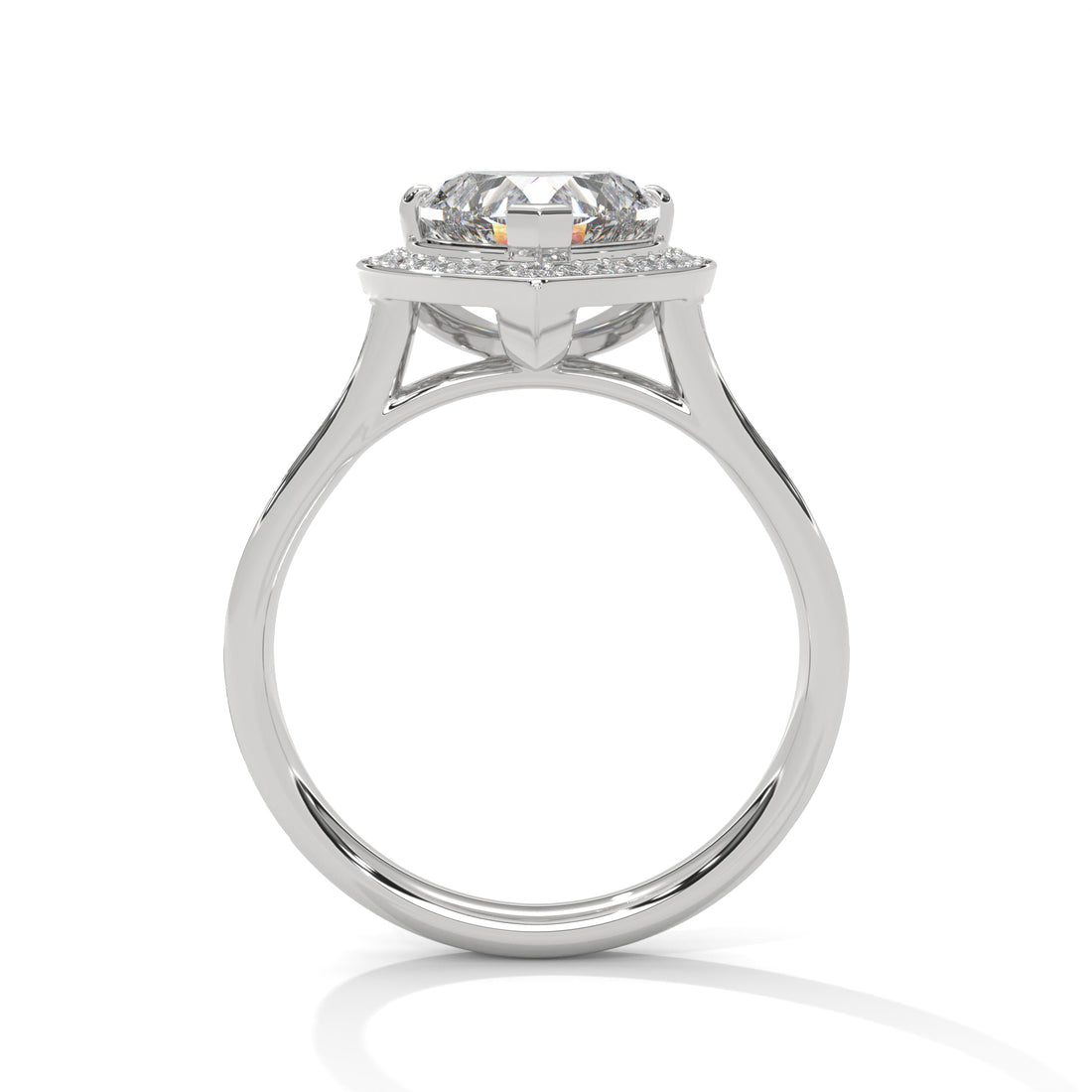 Rose Gold Heart Cut Halo Pavé Cathedral Engagement & Anniversary Ring