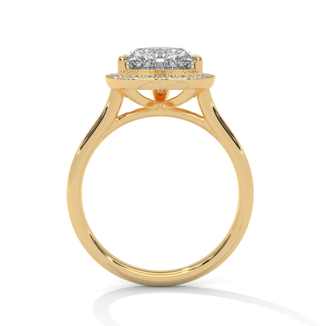 Heart Cut V-Tip Halo Solitaire Cathedral Engagement & Anniversary Ring in Rose Gold