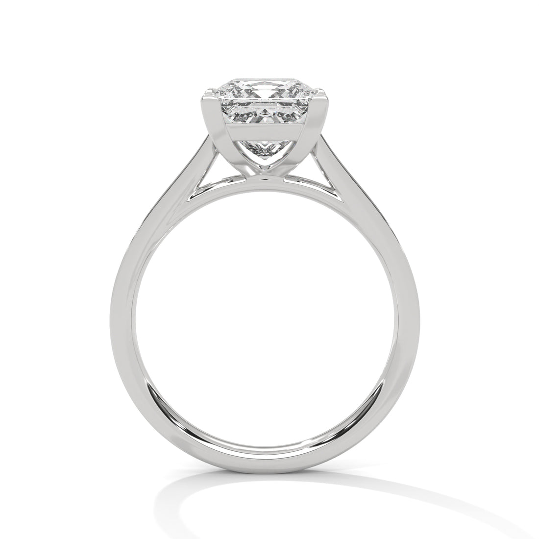 Princess Cut Solitaire Four-Prong Pavé Cathedral Engagement & Anniversary Ring in Rose Gold