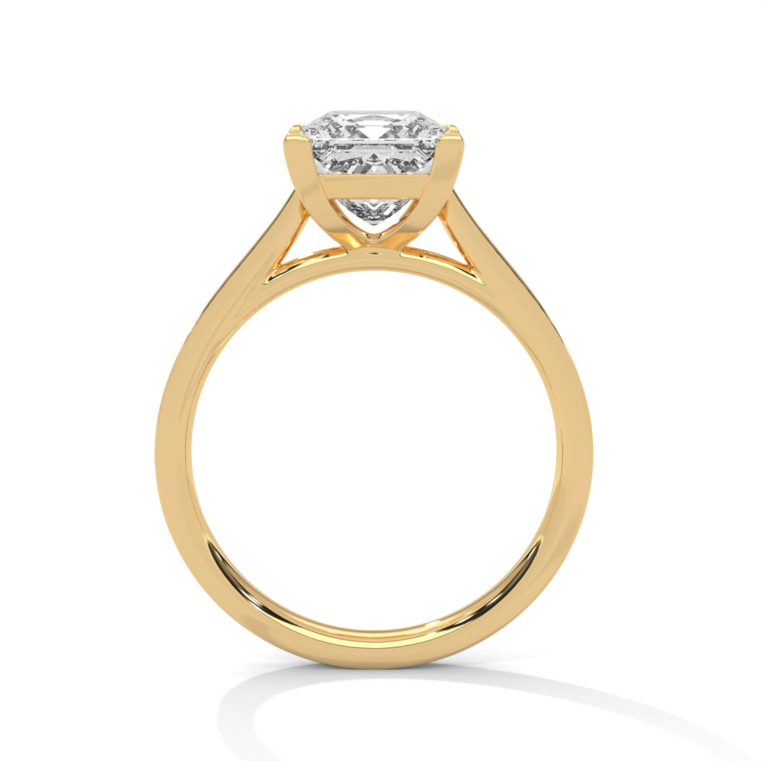 Princess Cut Solitaire Four-Prong Pavé Cathedral Engagement & Anniversary Ring in Rose Gold