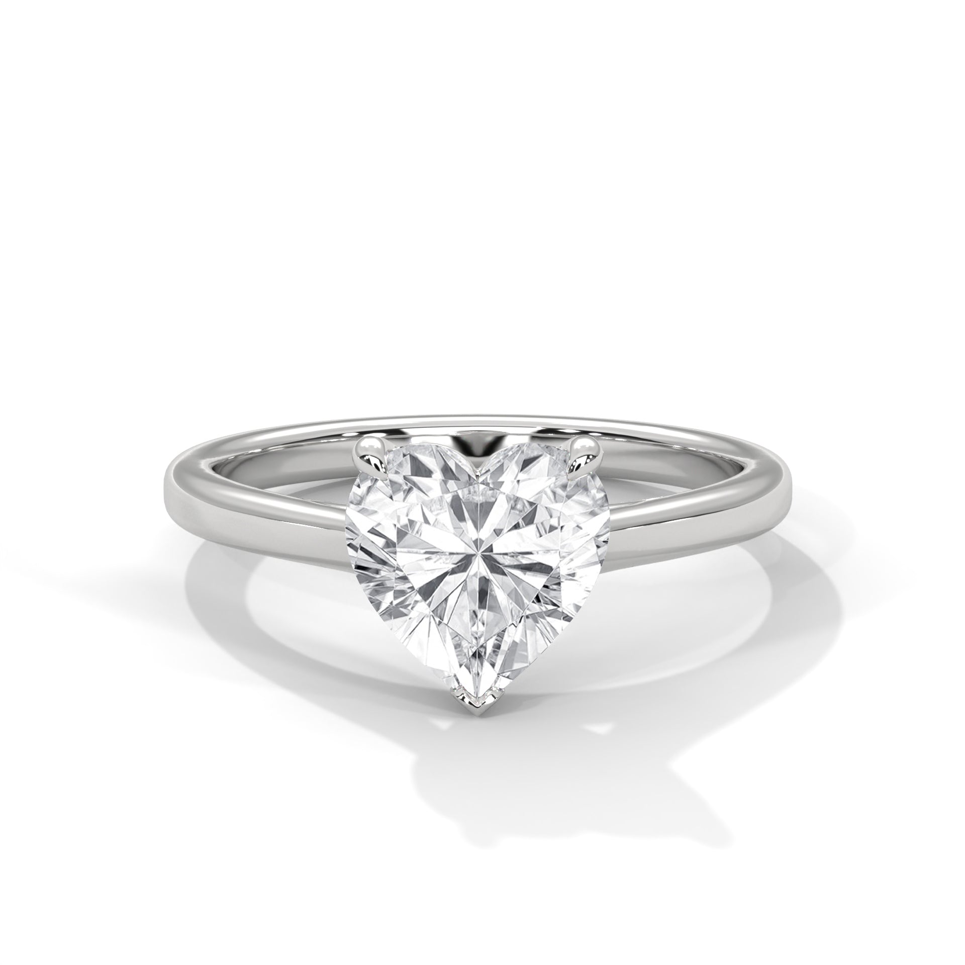 Heart Cut Solitaire Cathedral Engagement & Anniversary Ring in Rose Gold