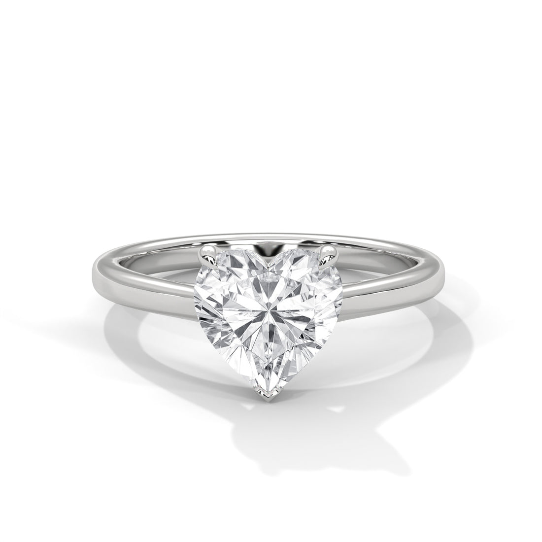 Heart Cut Solitaire Cathedral Engagement & Anniversary Ring in Rose Gold
