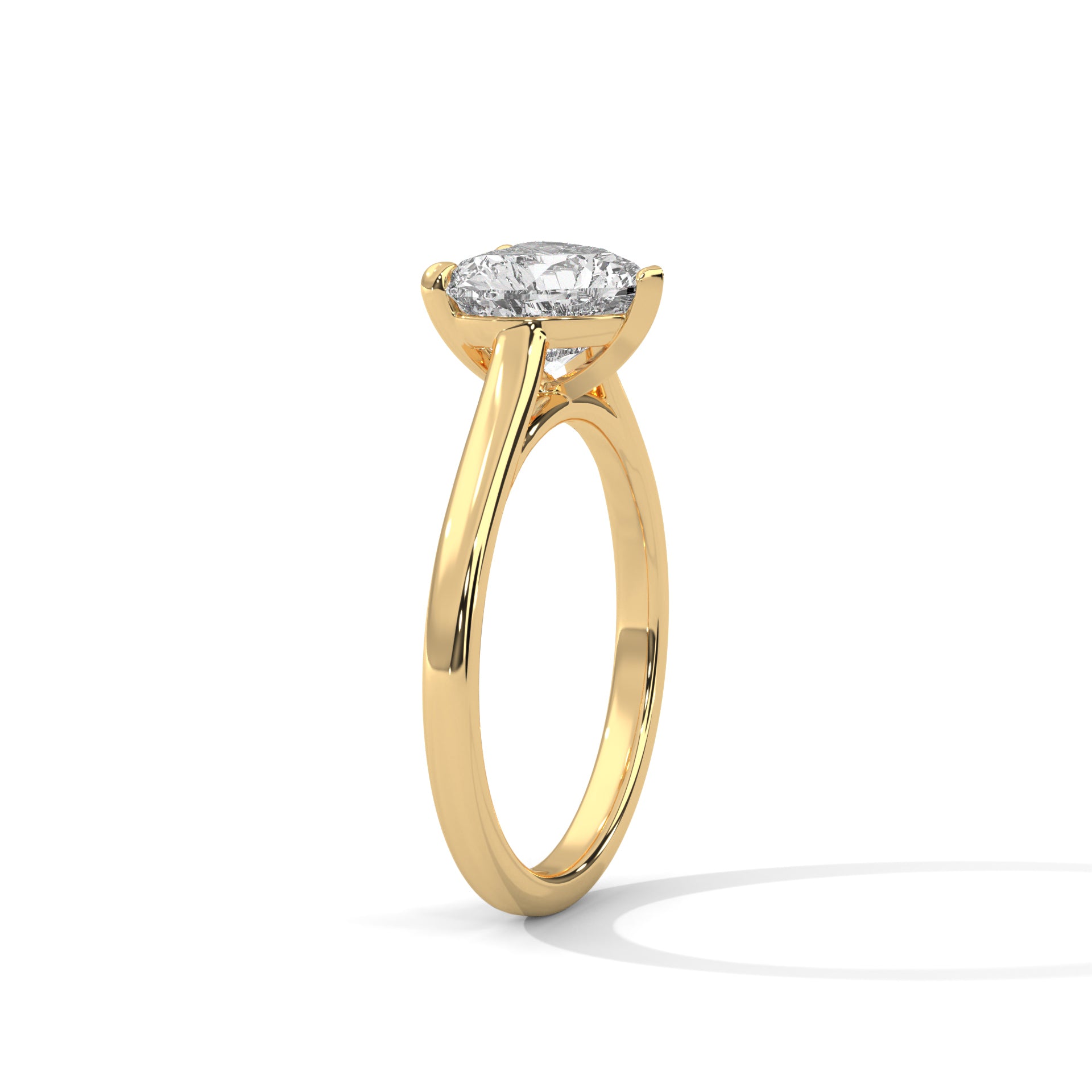 Heart Cut Solitaire Cathedral Engagement & Anniversary Ring in Rose Gold