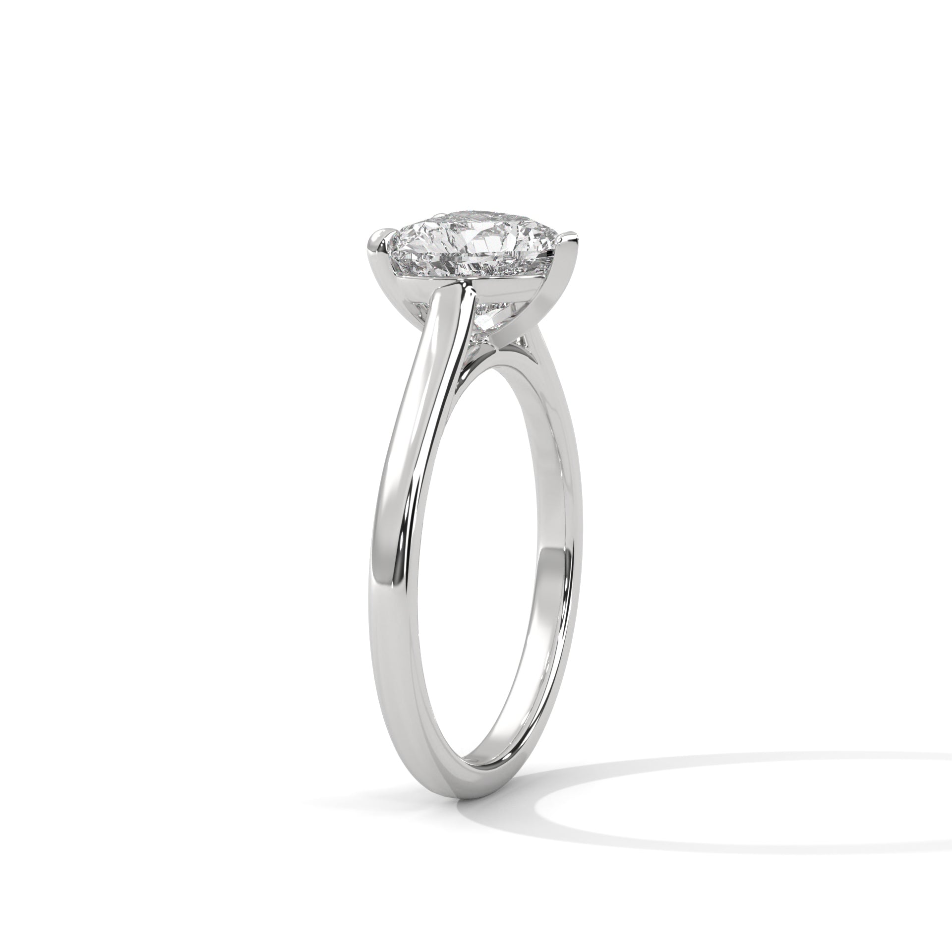 Heart Cut Solitaire Cathedral Engagement & Anniversary Ring in Rose Gold