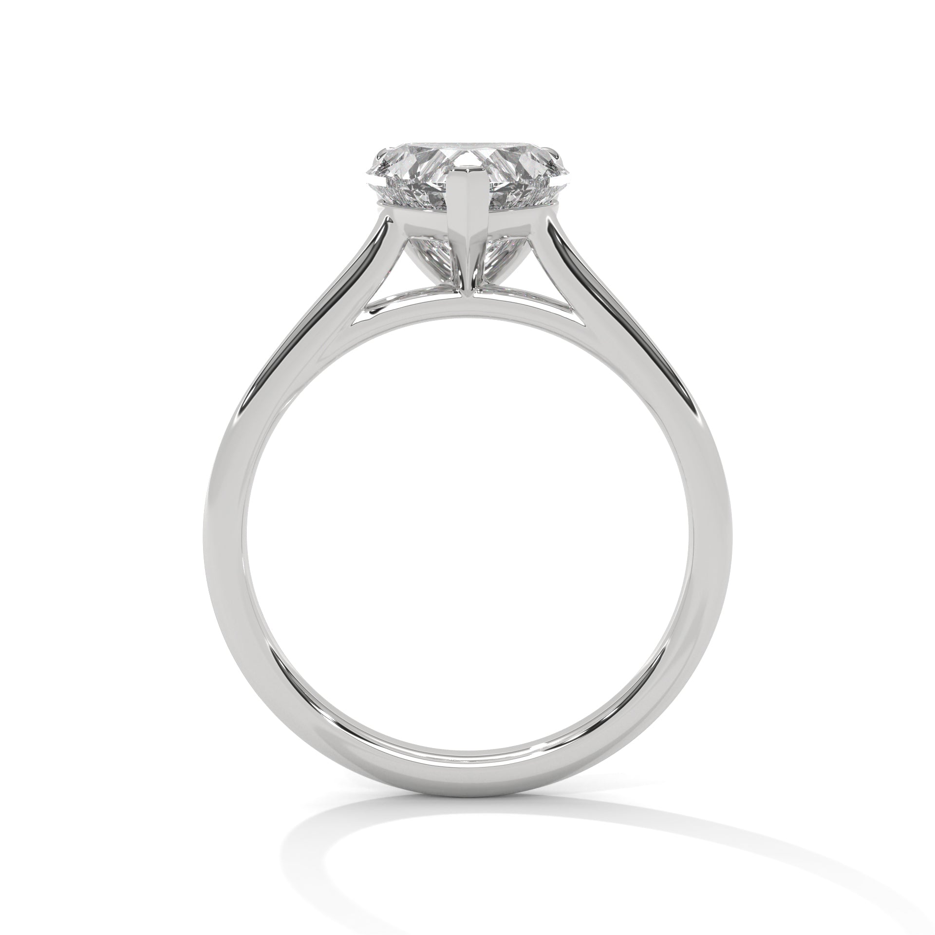 Heart Cut Solitaire Cathedral Engagement & Anniversary Ring in Rose Gold