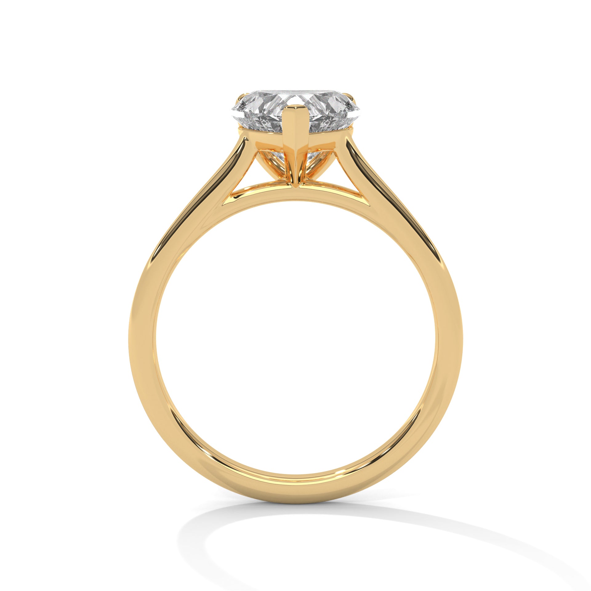 Heart Cut Solitaire Cathedral Engagement & Anniversary Ring in Rose Gold