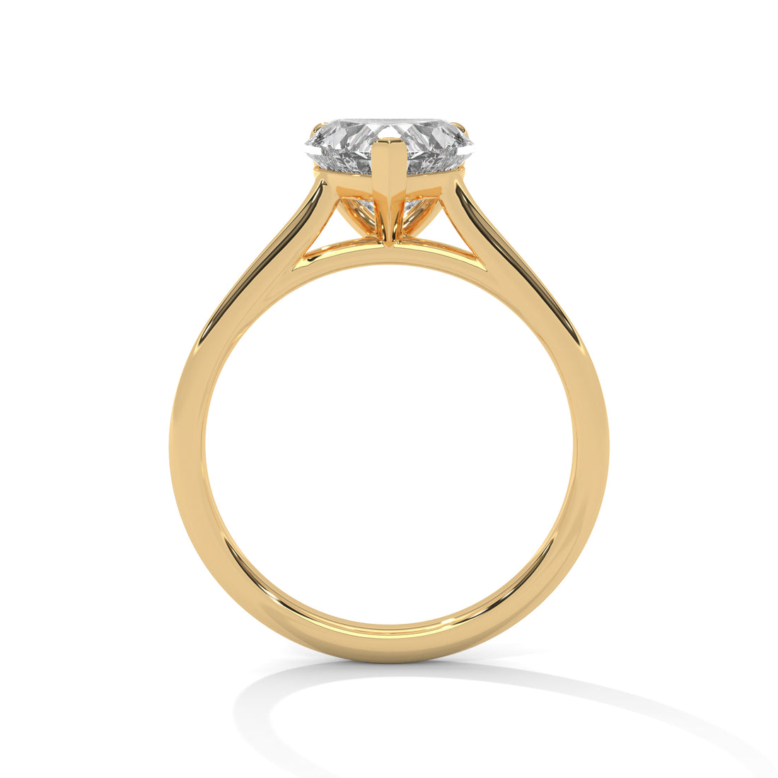 Heart Cut Solitaire Cathedral Engagement & Anniversary Ring in Rose Gold