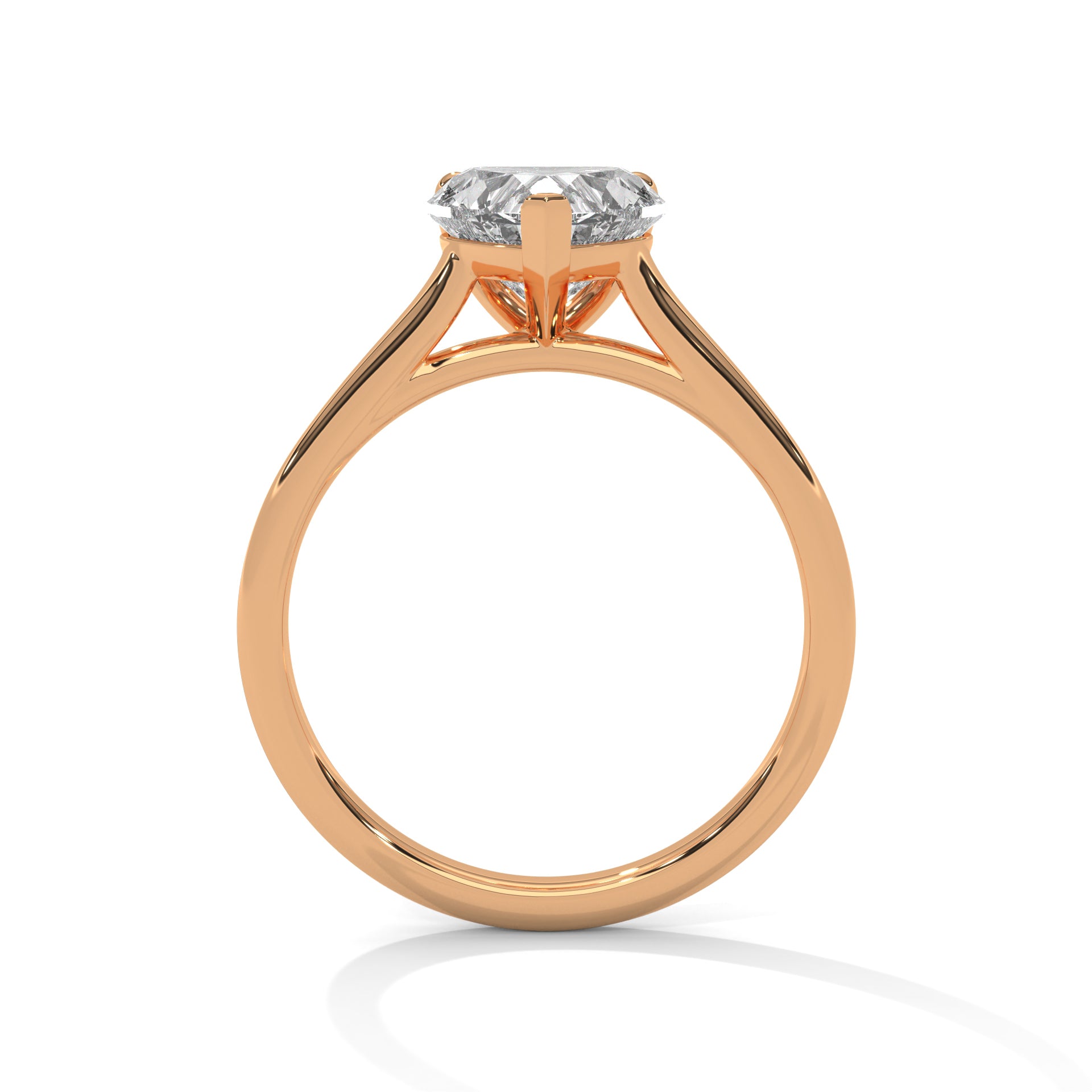 Heart Cut Solitaire Cathedral Engagement & Anniversary Ring in Rose Gold
