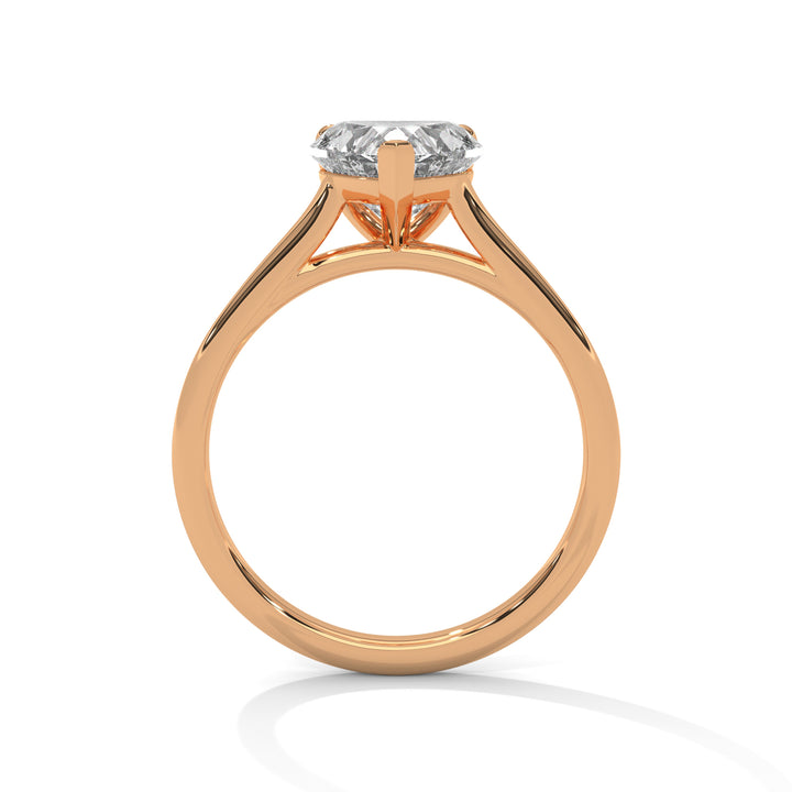 Heart Cut Solitaire Cathedral Engagement & Anniversary Ring in Rose Gold