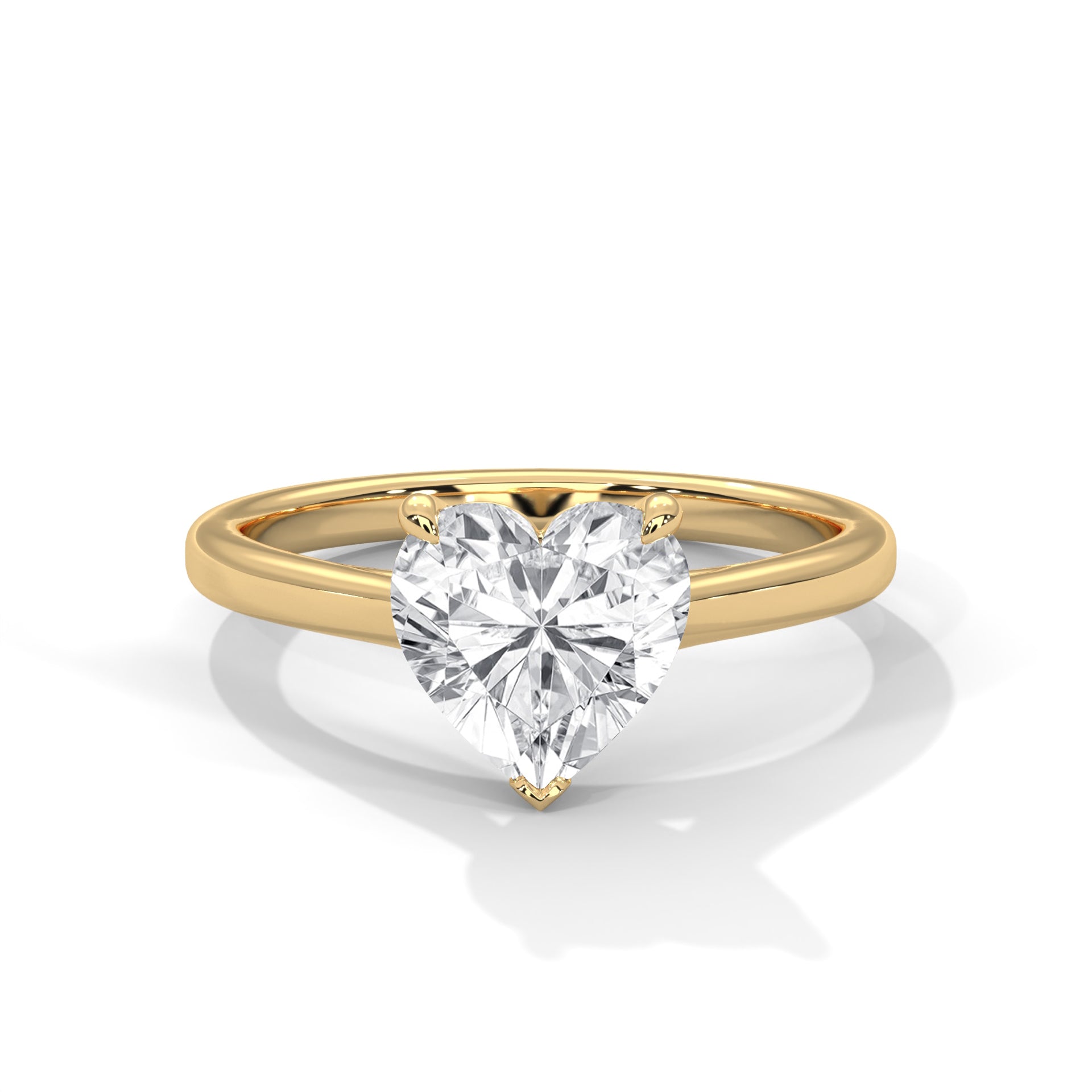 Heart Cut Solitaire Cathedral Engagement & Anniversary Ring in Rose Gold