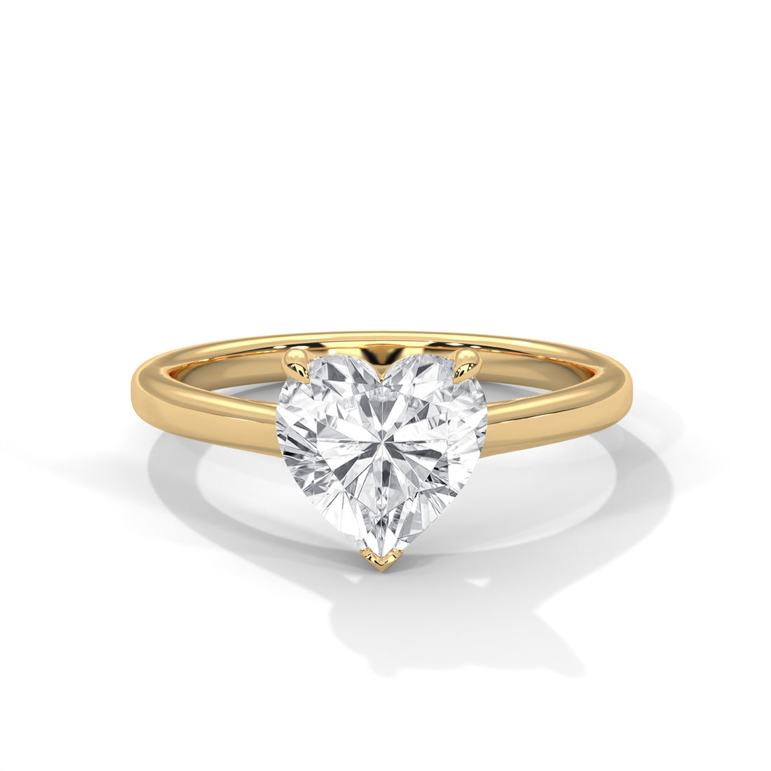 Heart Cut Solitaire Cathedral Engagement & Anniversary Ring in Rose Gold