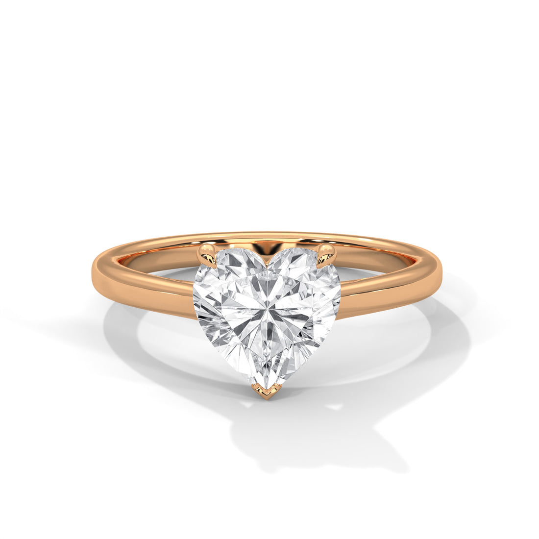 Heart Cut Solitaire Cathedral Engagement & Anniversary Ring in Rose Gold