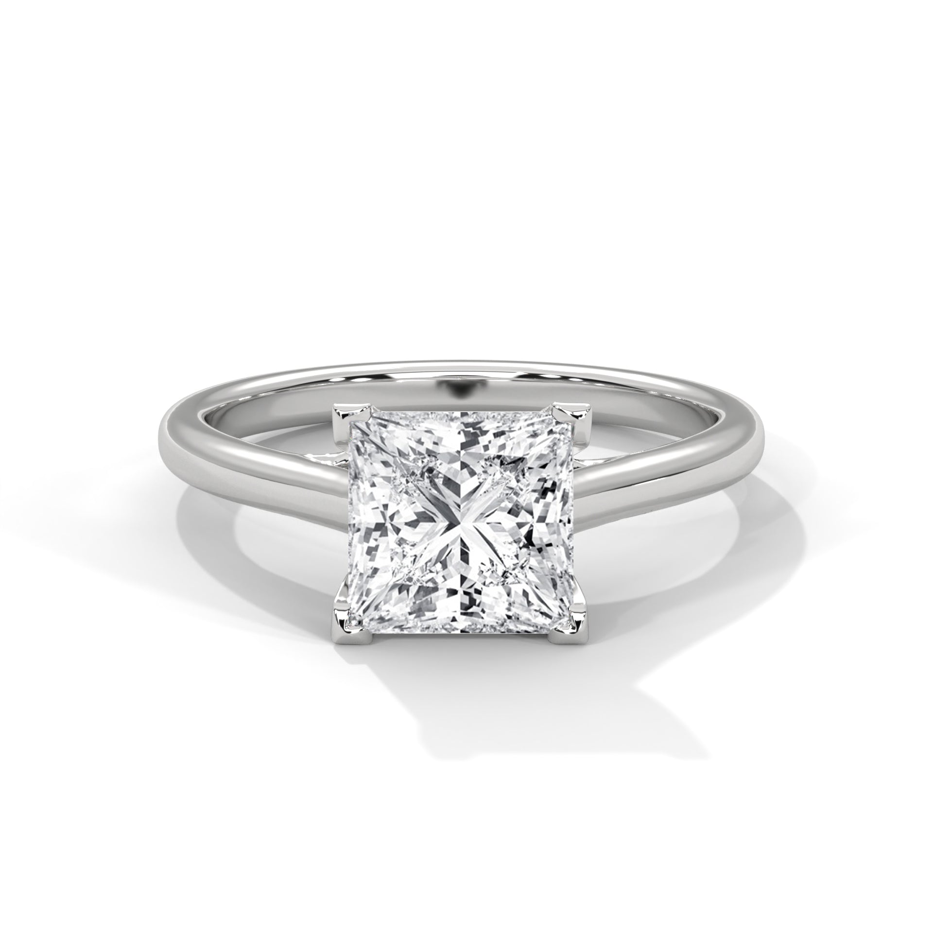 Princess Cut Solitaire Cathedral Engagement & Anniversary Ring in Rose Gold