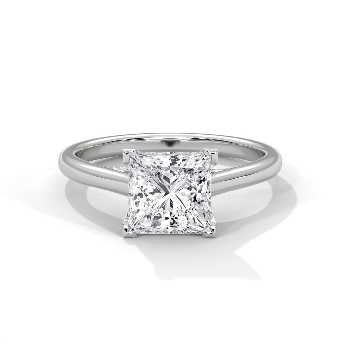 Princess Cut Solitaire Cathedral Engagement & Anniversary Ring in Rose Gold