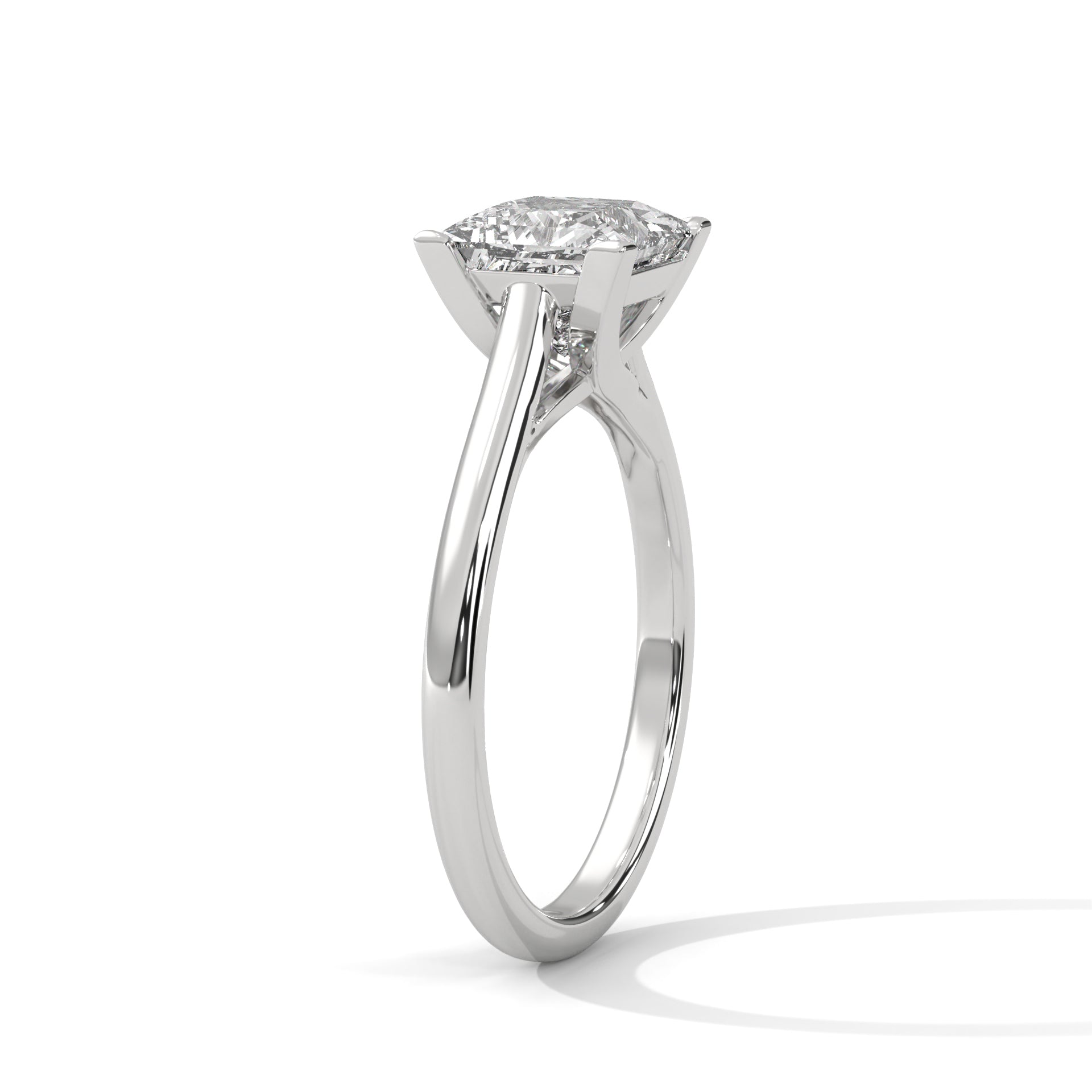 Princess Cut Solitaire Cathedral Engagement & Anniversary Ring in Rose Gold