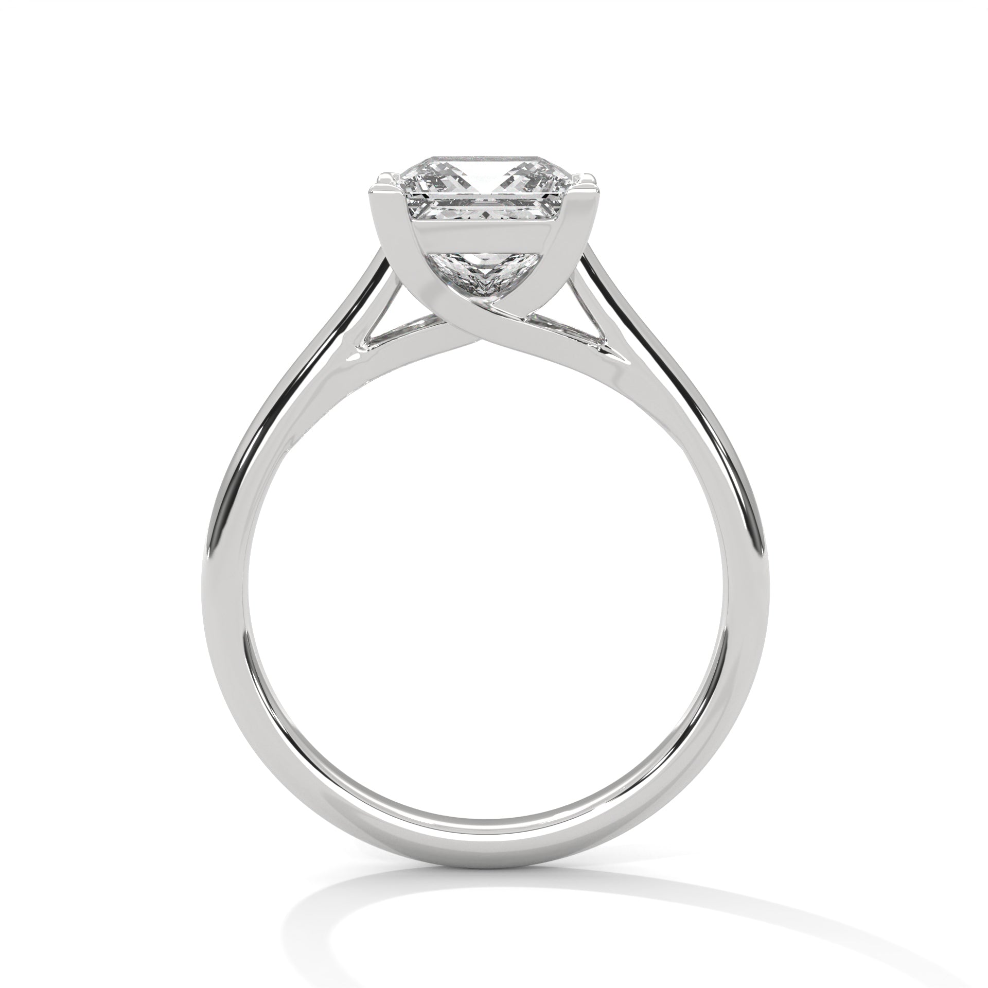 Princess Cut Solitaire Cathedral Engagement & Anniversary Ring in Rose Gold