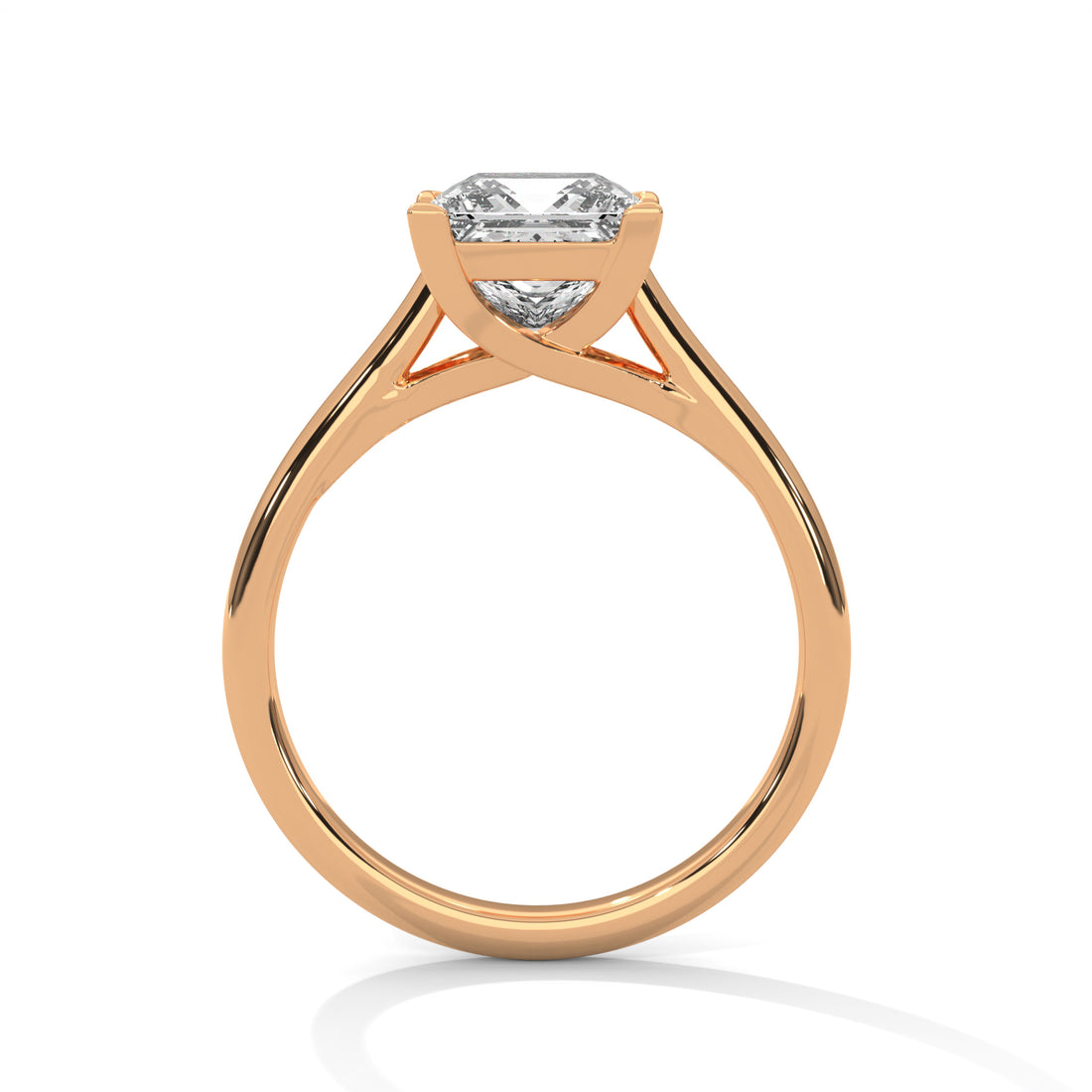 Princess Cut Solitaire Cathedral Engagement & Anniversary Ring in Rose Gold