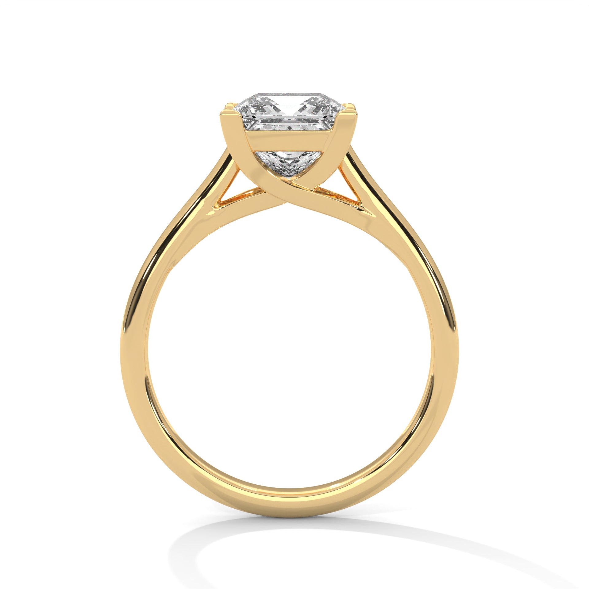 Princess Cut Solitaire Cathedral Engagement & Anniversary Ring in Rose Gold