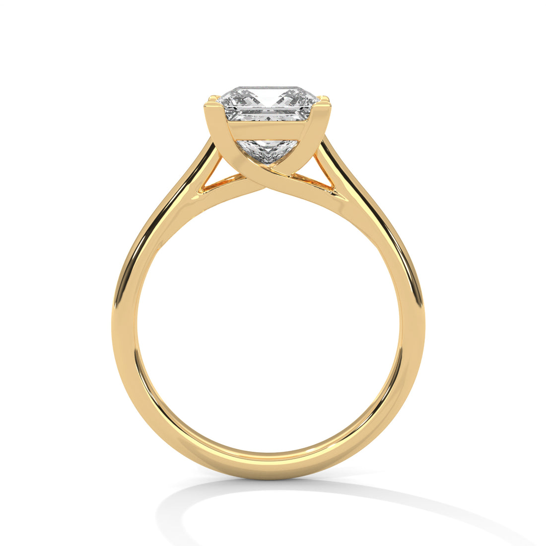 Princess Cut Solitaire Cathedral Engagement & Anniversary Ring in Rose Gold
