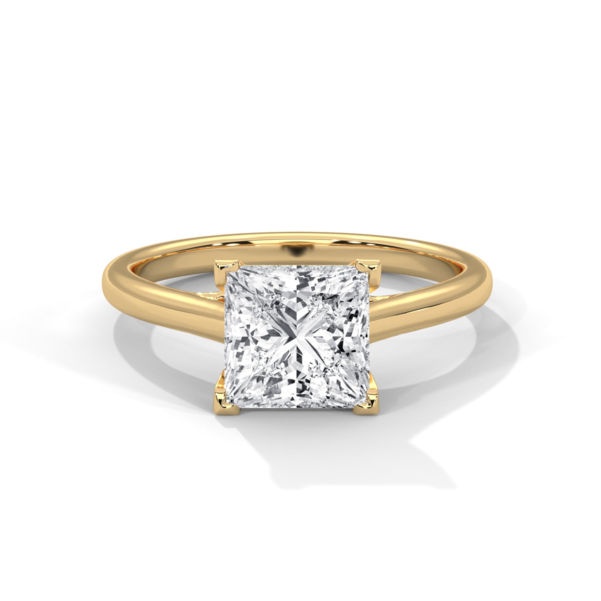 Princess Cut Solitaire Cathedral Engagement & Anniversary Ring in Rose Gold