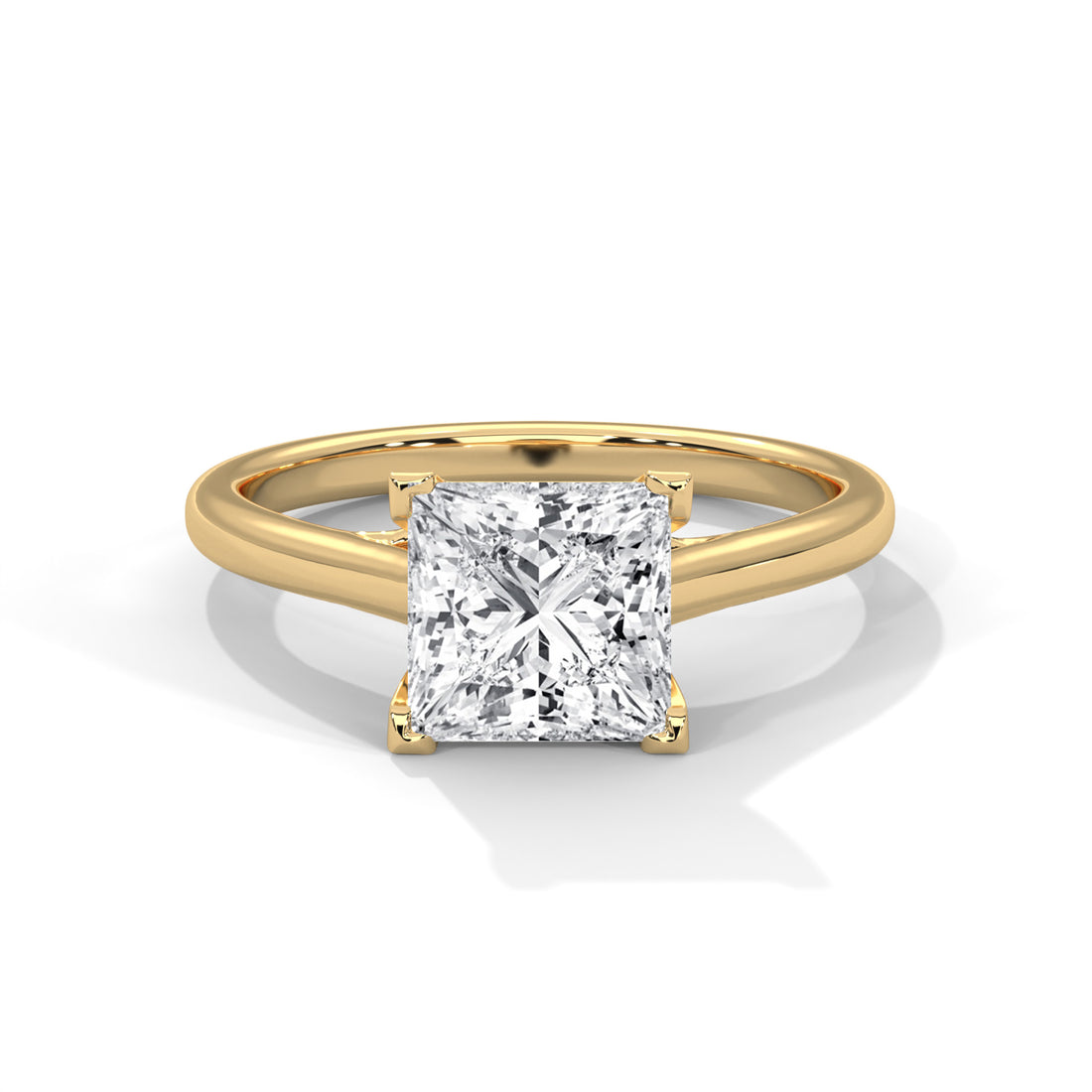 Princess Cut Solitaire Cathedral Engagement & Anniversary Ring in Rose Gold