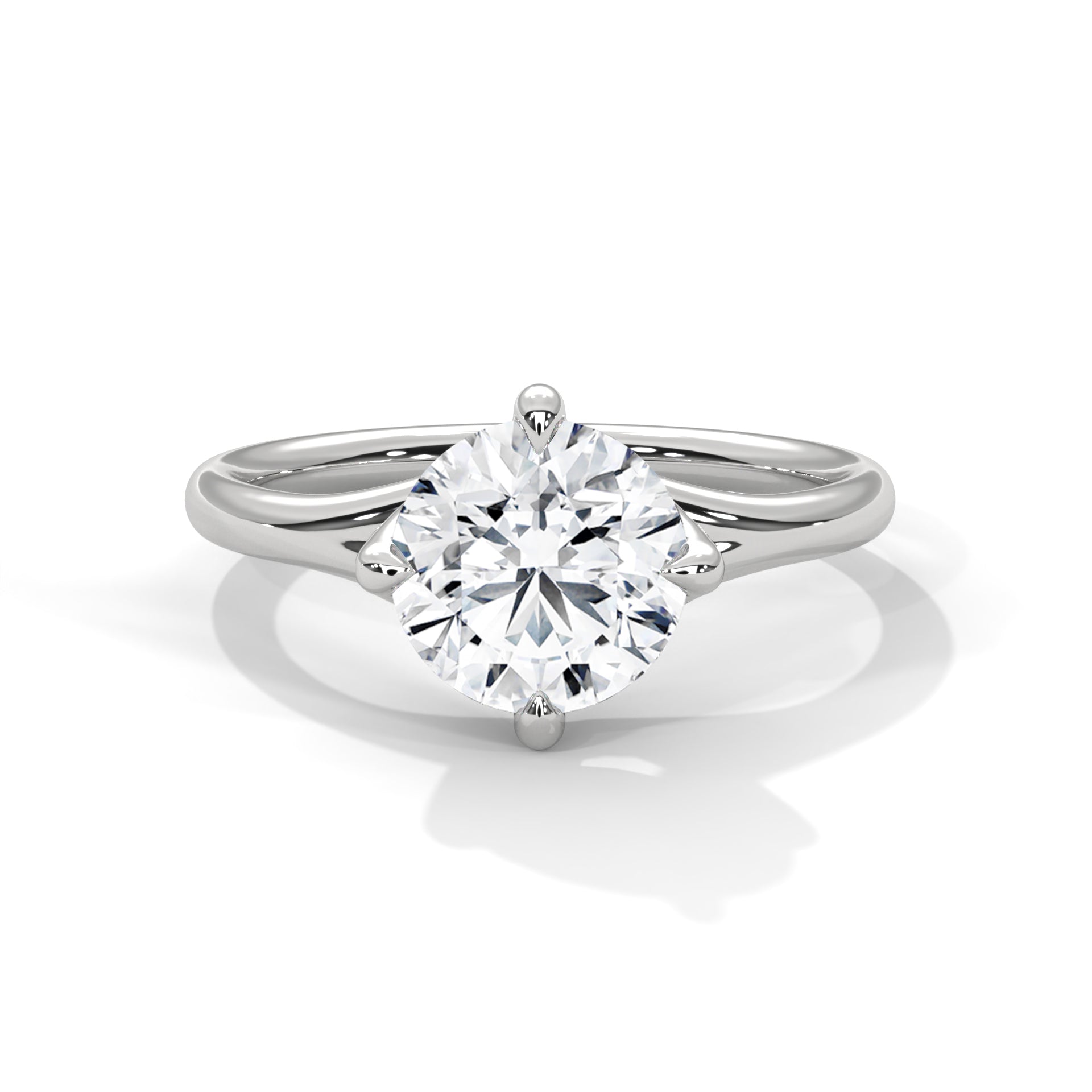 Round Cut Solitaire Cathedral Engagement & Anniversary Ring in Rose Gold