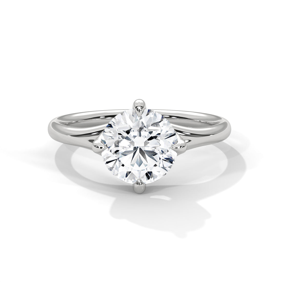 Round Cut Solitaire Cathedral Engagement & Anniversary Ring in Rose Gold
