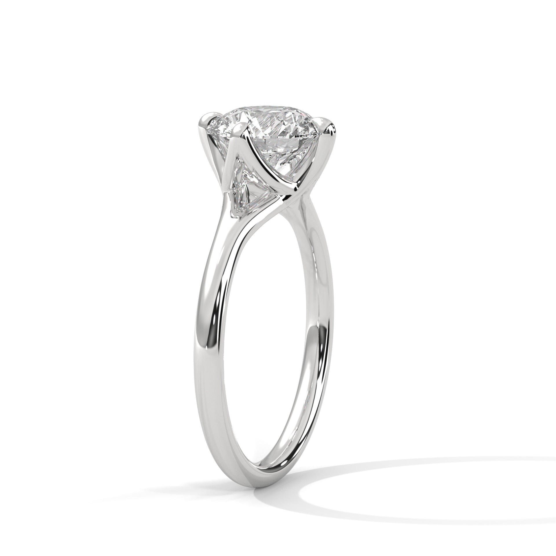 Round Cut Solitaire Cathedral Engagement & Anniversary Ring in Rose Gold