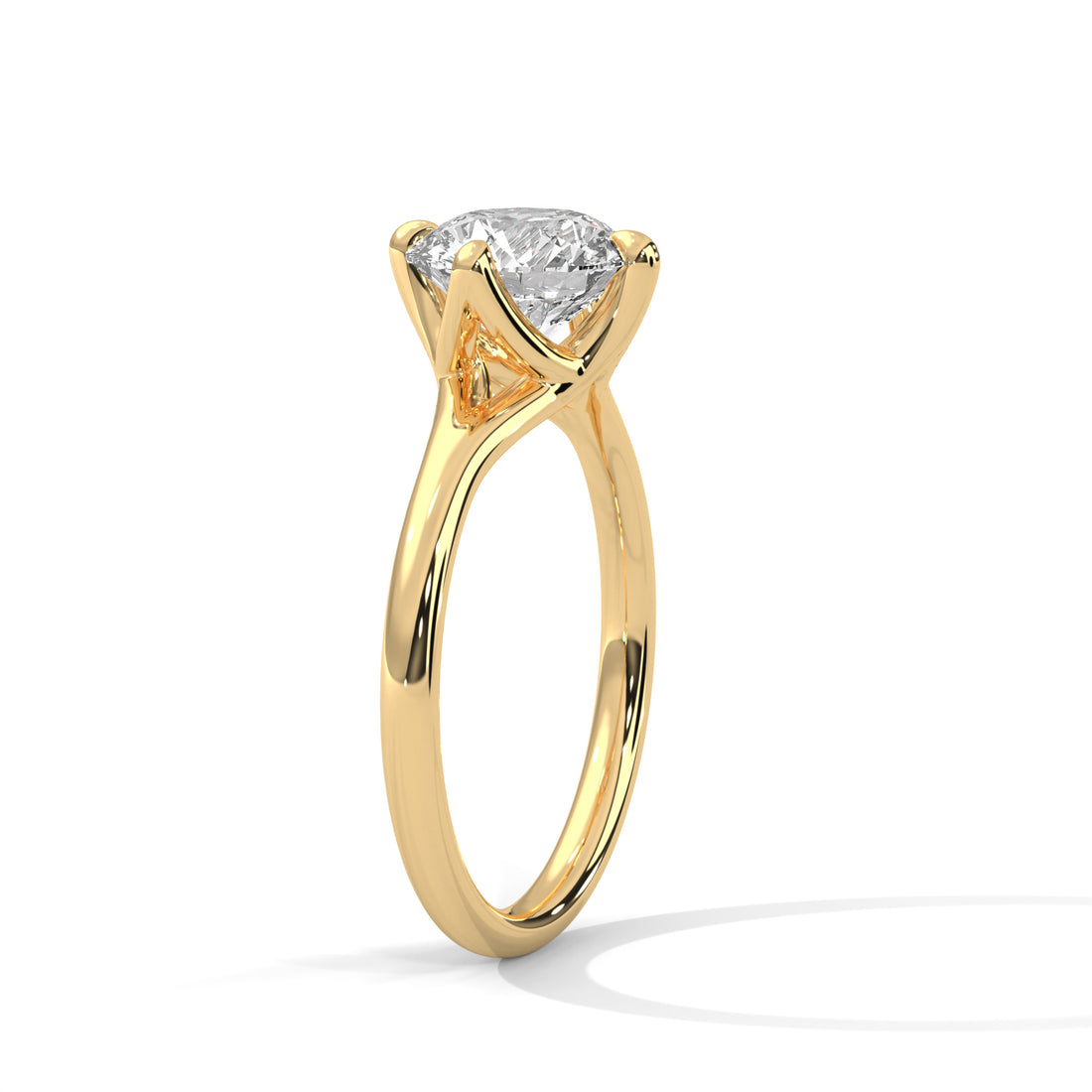 Round Cut Solitaire Cathedral Engagement & Anniversary Ring in Rose Gold