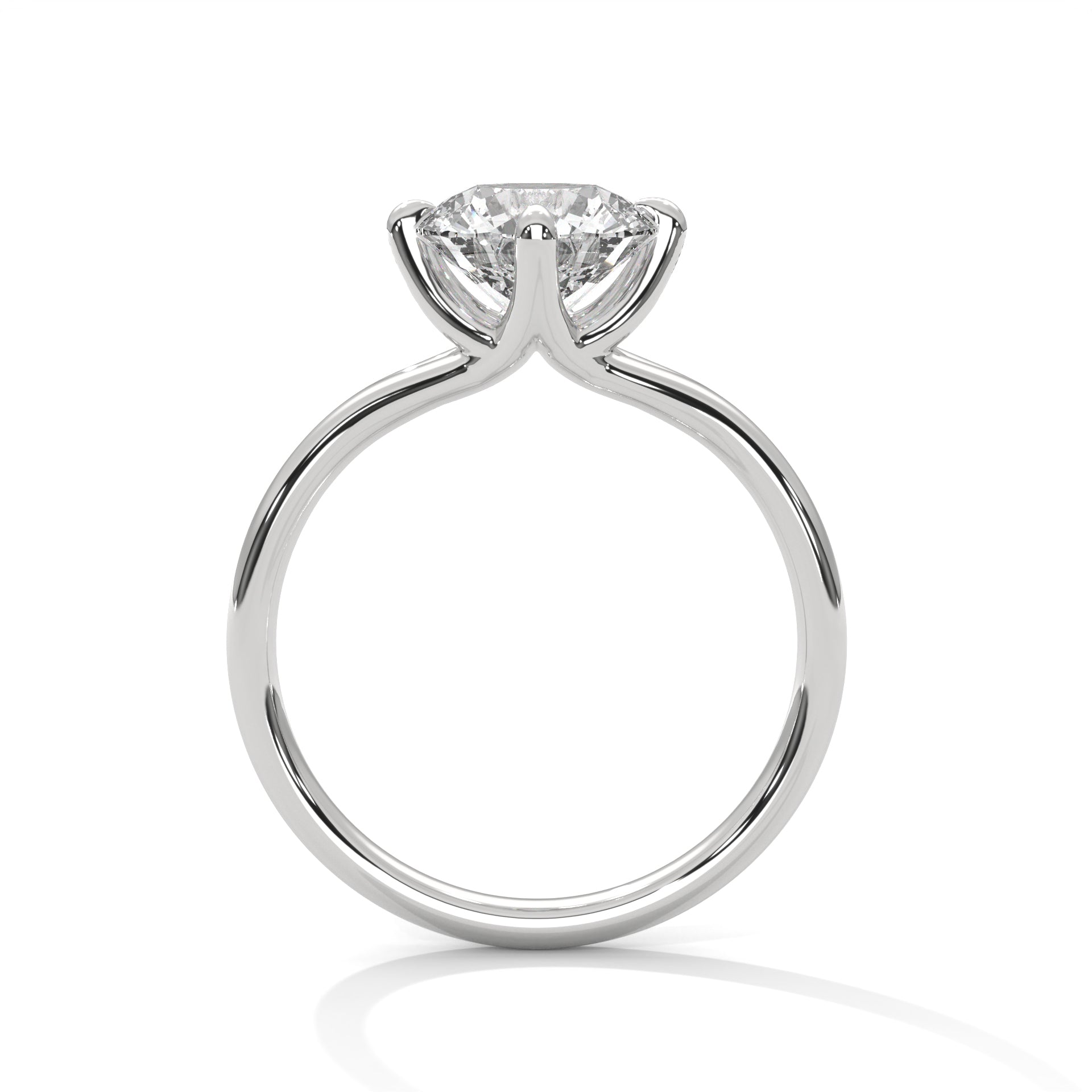 Round Cut Solitaire Cathedral Engagement & Anniversary Ring in Rose Gold