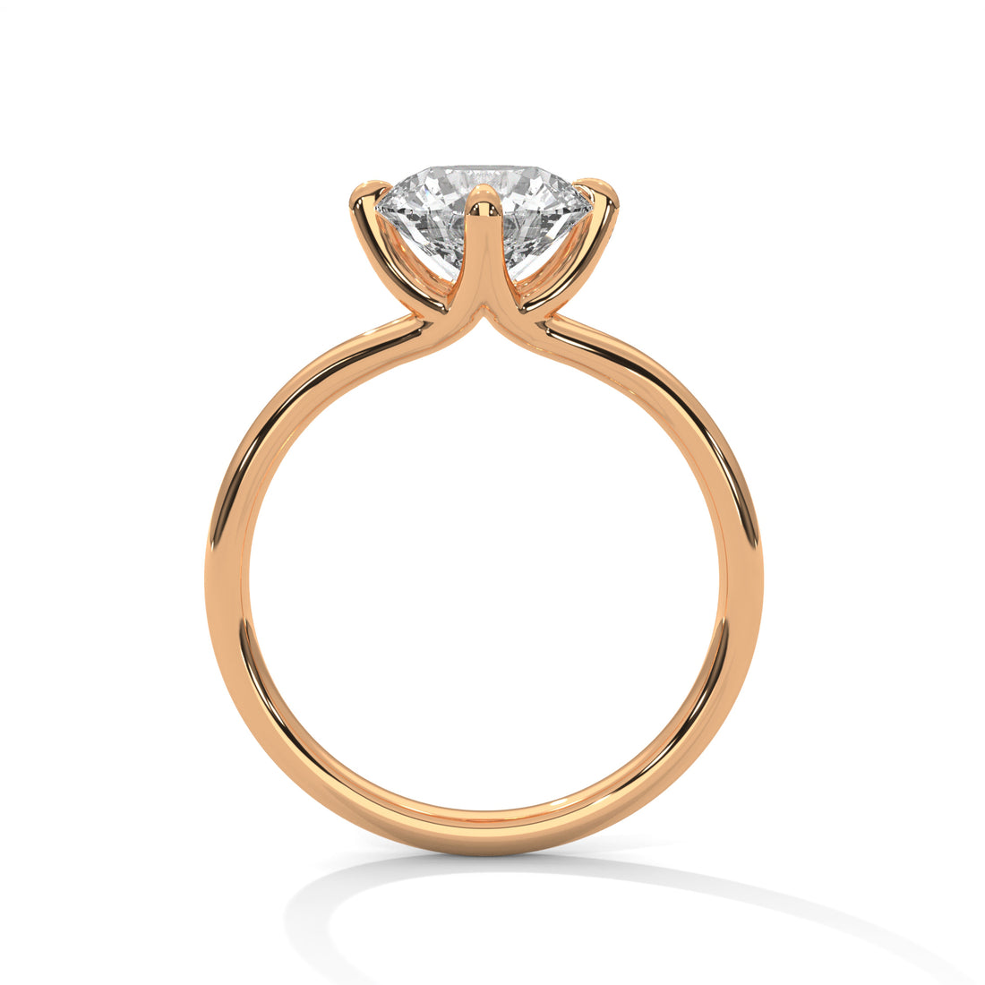 Round Cut Solitaire Cathedral Engagement & Anniversary Ring in Rose Gold