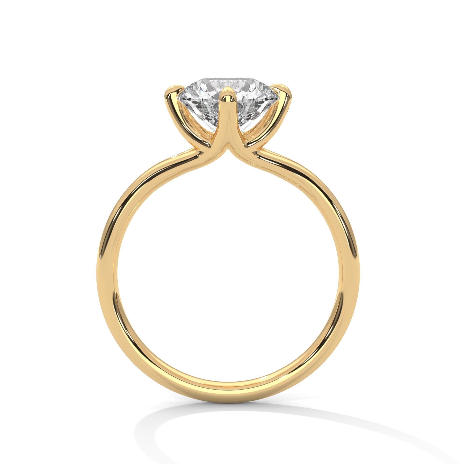 Round Cut Solitaire Cathedral Engagement & Anniversary Ring in Rose Gold