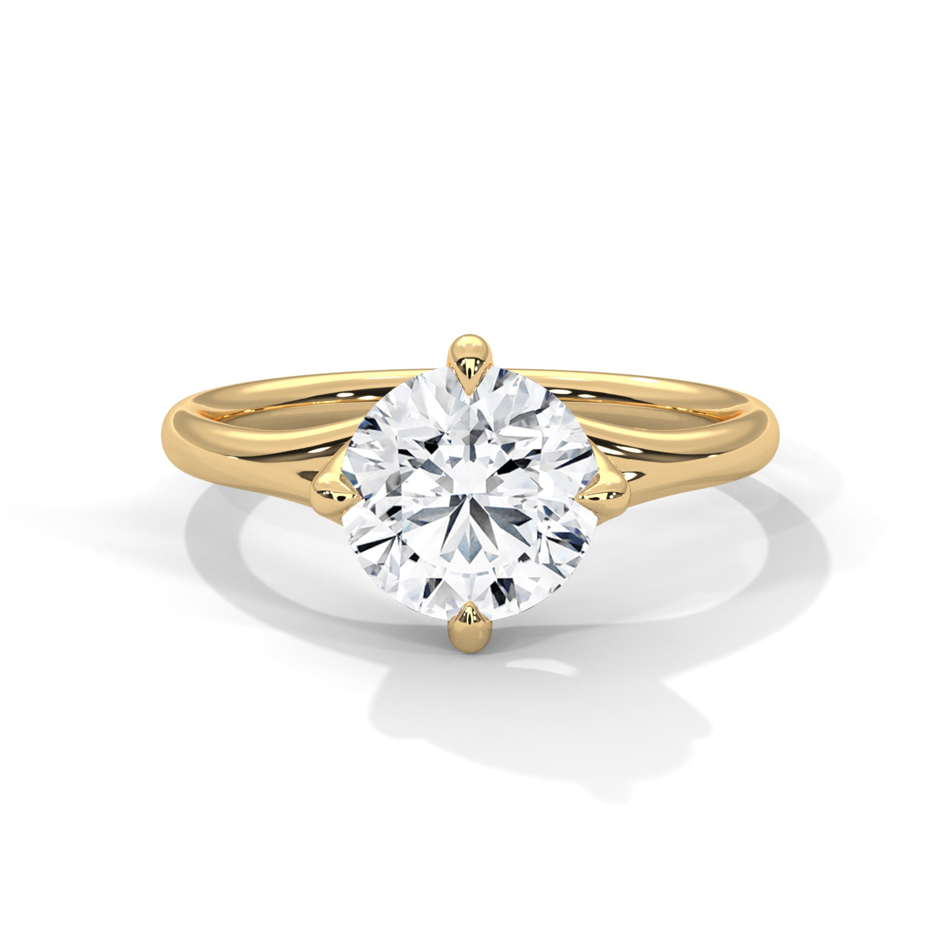 Round Cut Solitaire Cathedral Engagement & Anniversary Ring in Rose Gold