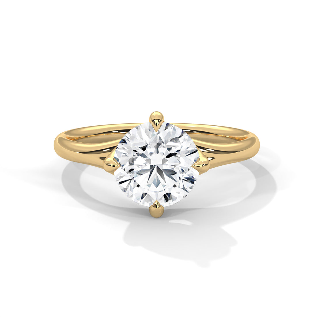 Round Cut Solitaire Cathedral Engagement & Anniversary Ring in Rose Gold