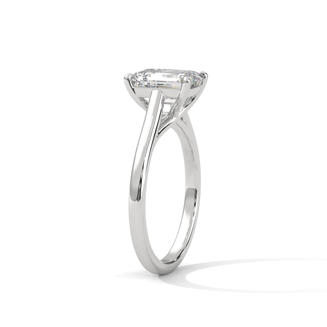 Radiant Cut Four-Prong Cathedral Solitaire Engagement Ring in Rose Gold