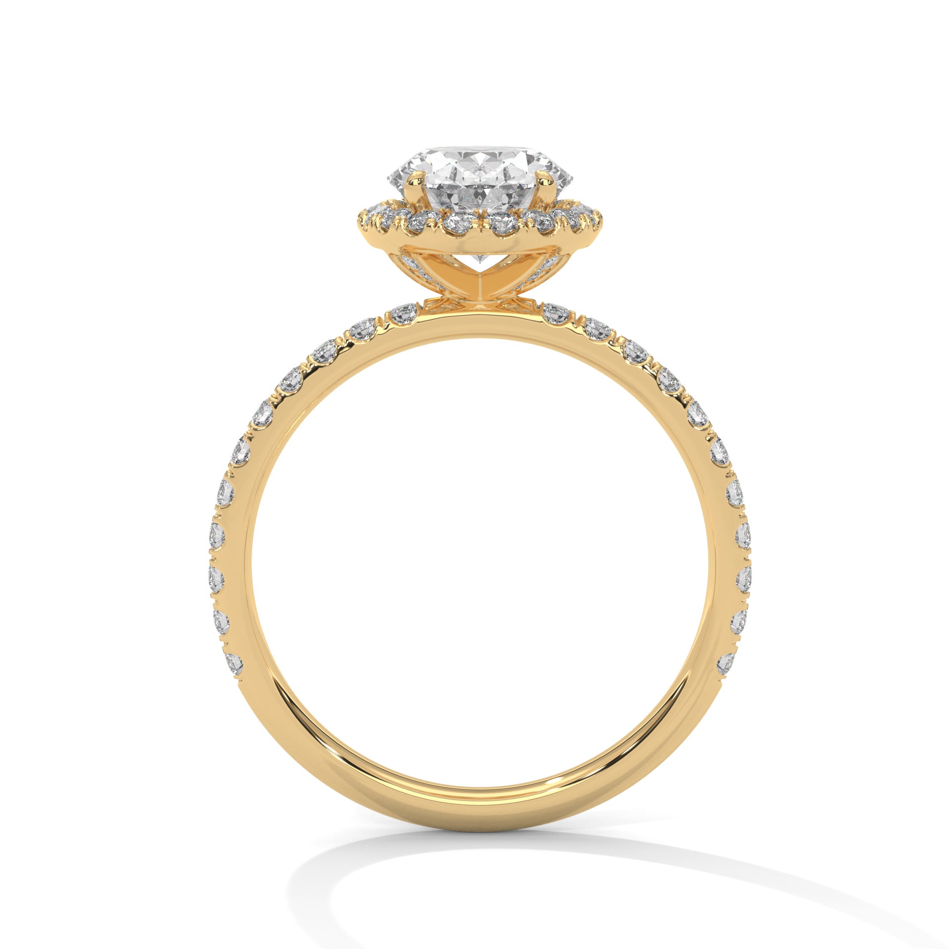 Rose Gold Oval Cut Halo Pavé Engagement & Anniversary Ring