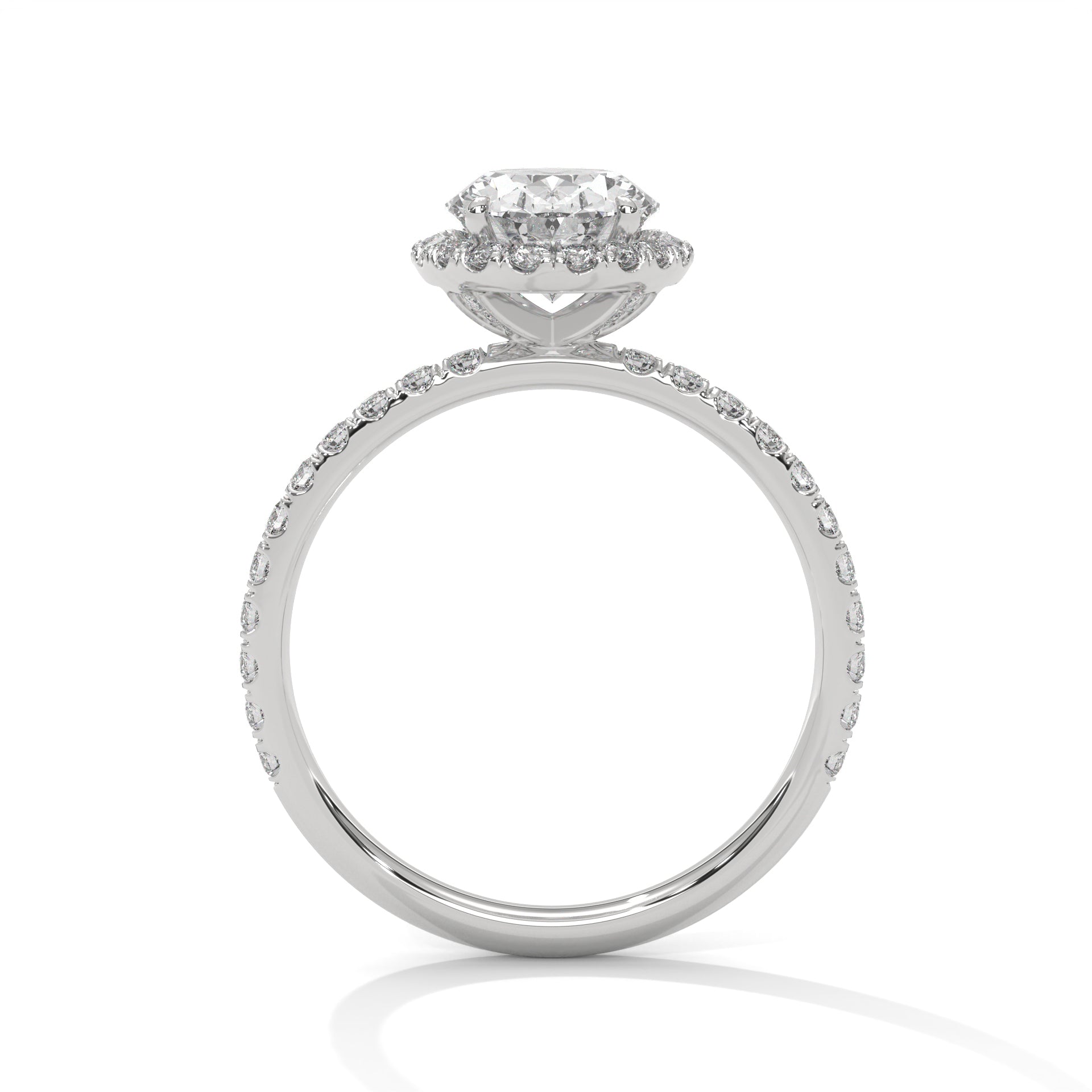 Rose Gold Oval Cut Halo Pavé Engagement & Anniversary Ring