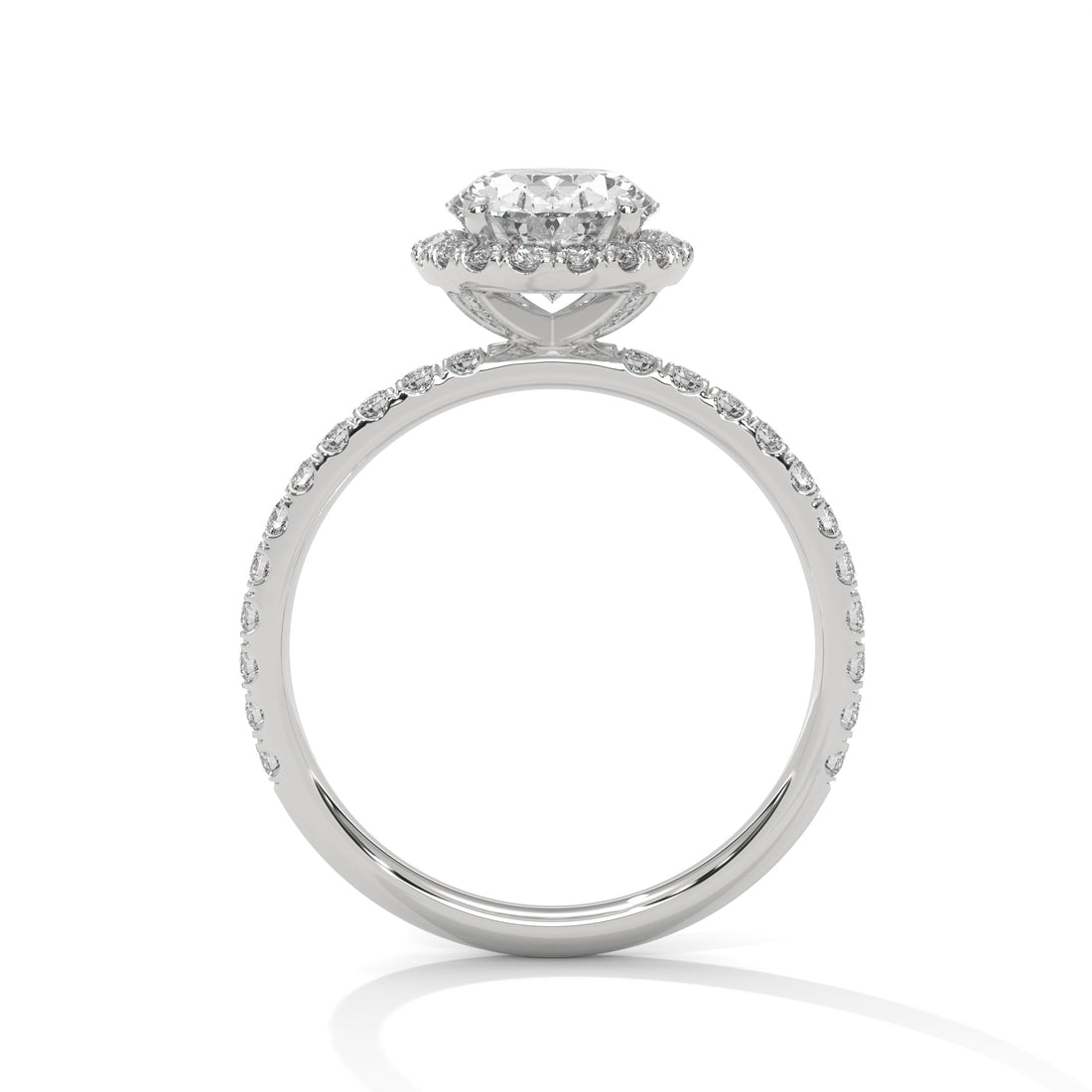 Rose Gold Oval Cut Halo Pavé Engagement & Anniversary Ring